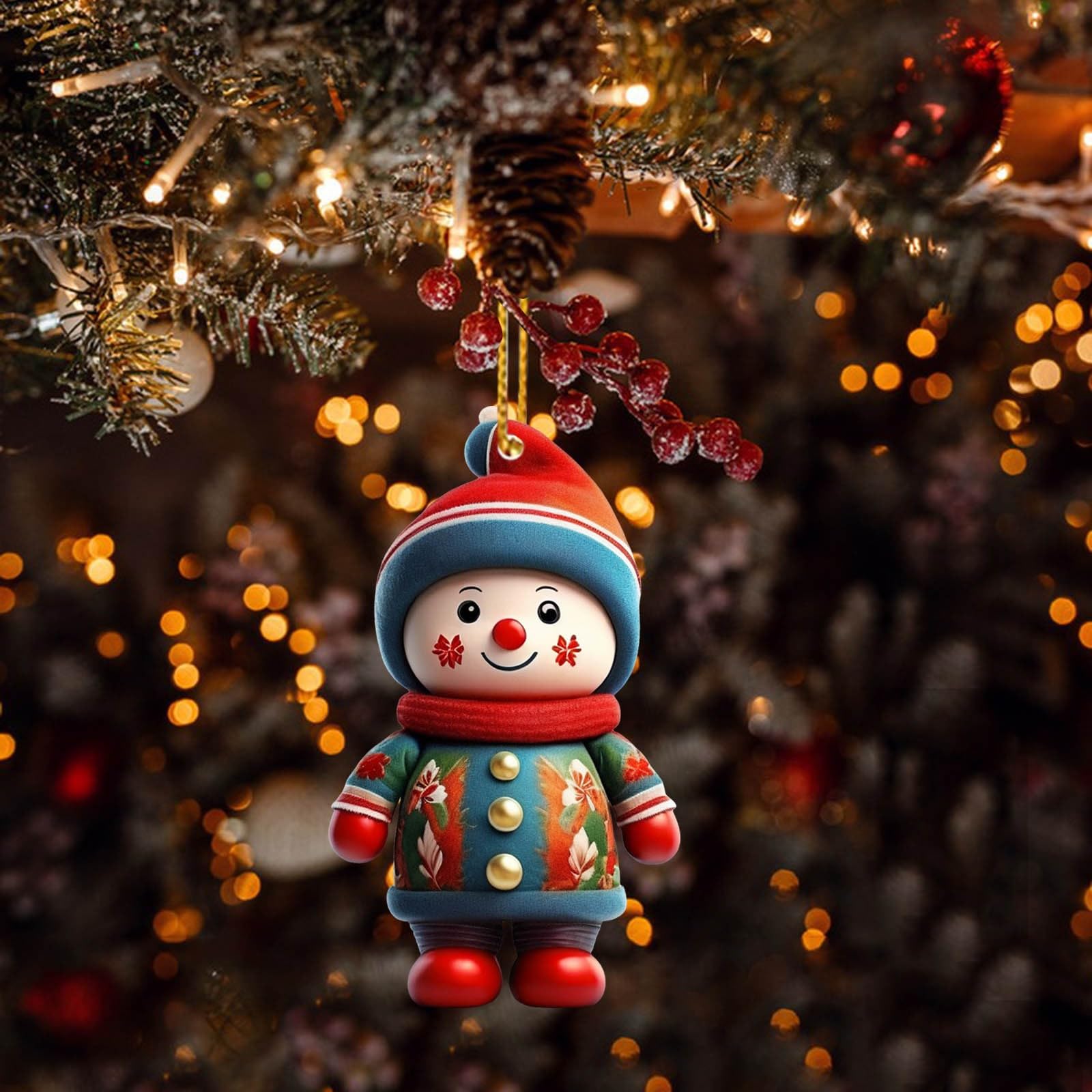 Decoración colgante de árbol de Navidad 2D de acrílico de dibujos animados para árbol de Navidad 2026, decoraciones de Navidad para interiores inastillables, decoraciones de Navidad para árbol, Amazon.com.mx: Hogar y