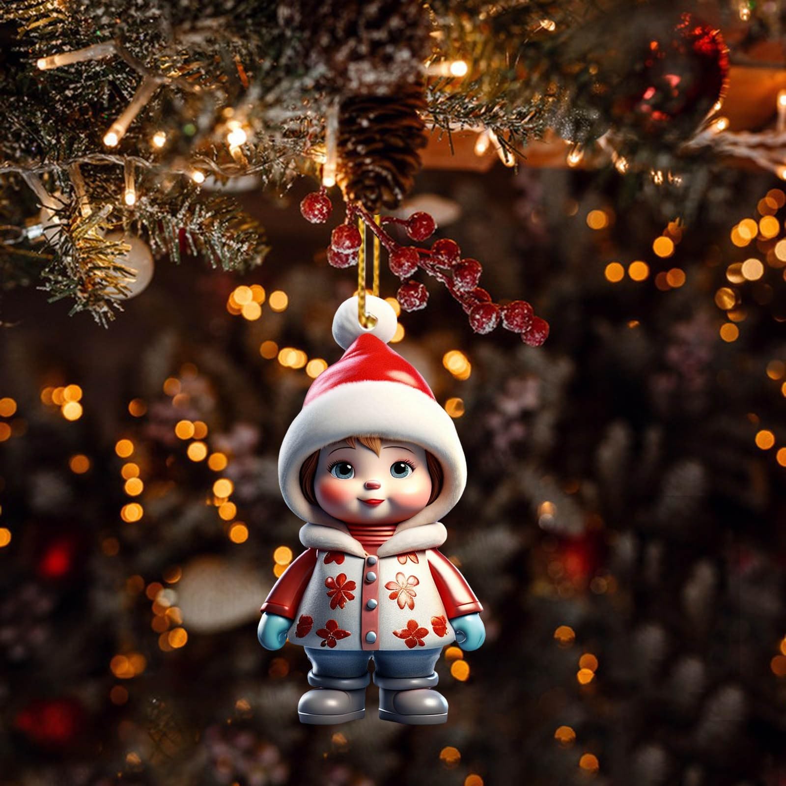 Decoración colgante de árbol de Navidad 2D de acrílico de dibujos animados para árbol de Navidad 2026, decoraciones de Navidad para interiores inastillables, decoraciones de Navidad para árbol, Amazon.com.mx: Hogar y