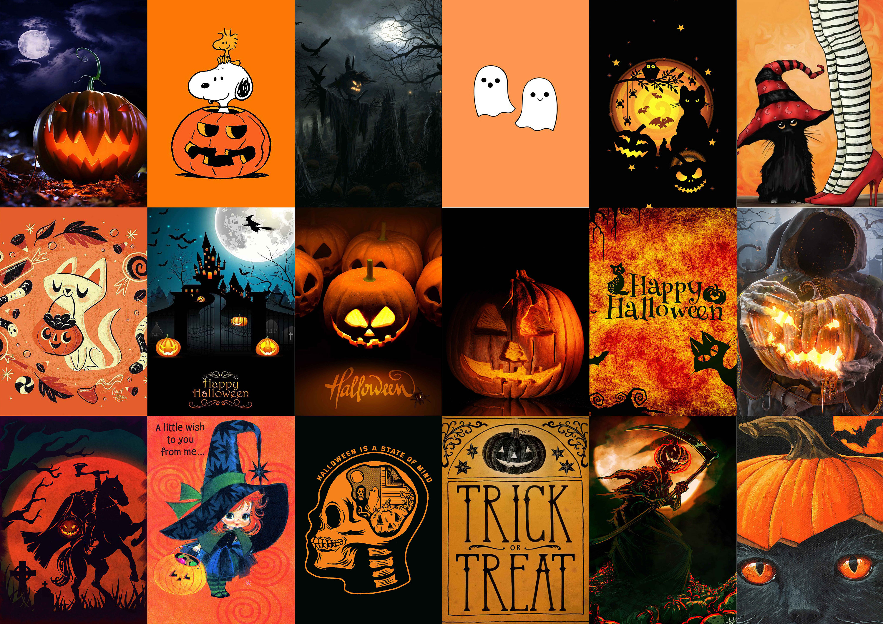 Halloween Collage Kit. Pumpkin Autumn Aesthetic Photo Collage. Witch Aesthetic Wall Collage ( DIGITAL DOWNLOAD ) PCS