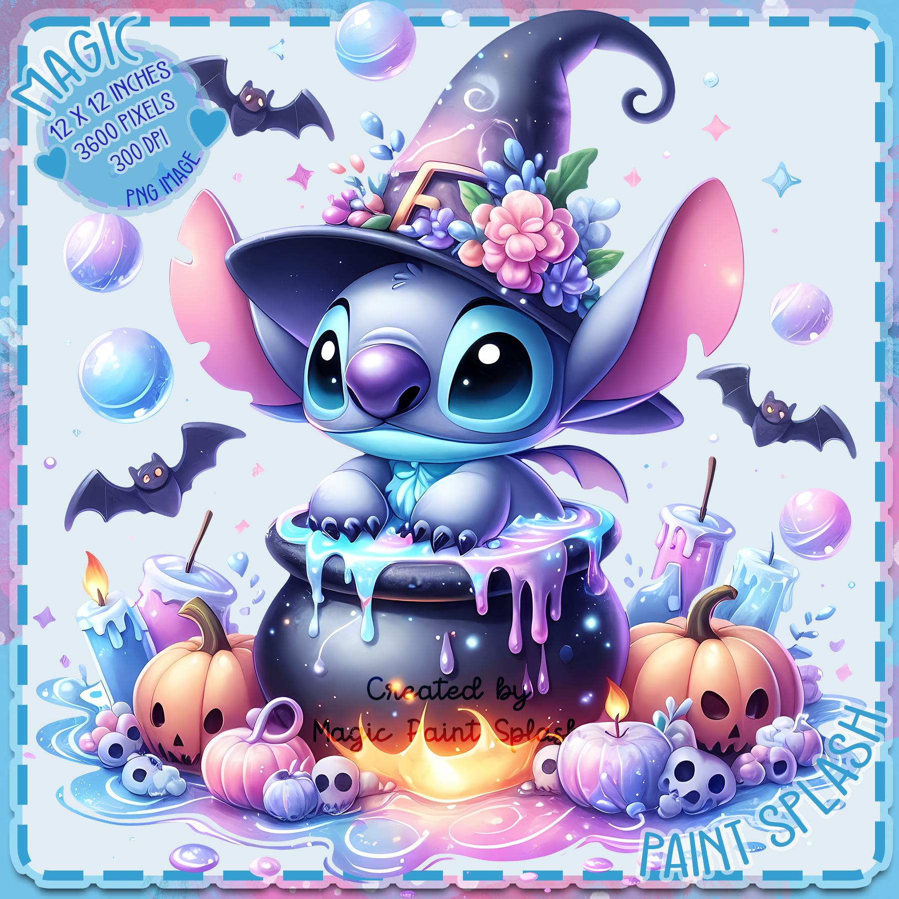 Pastel Halloween Stitch PNG: Witchy Clipart Image (digital Download)