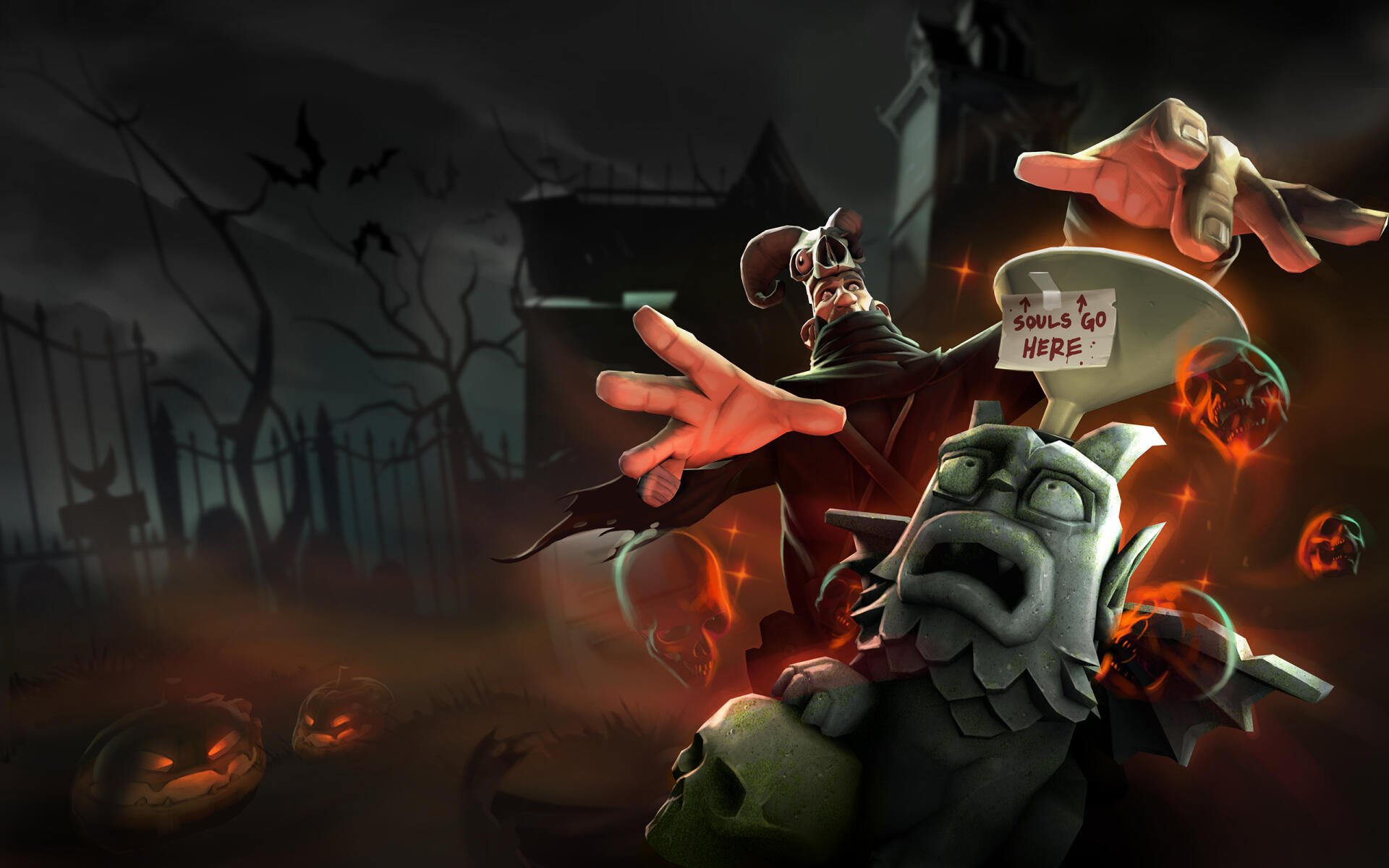 Team Fortress 2 Halloween HD Wallpaper: Spooky Gaming Showdown