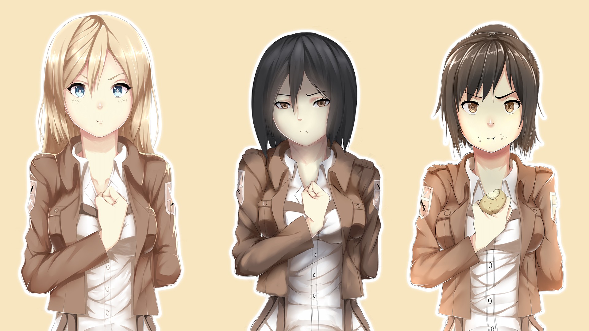 Attack on Titan HD Wallpaper: Sasha, Mikasa & Historia