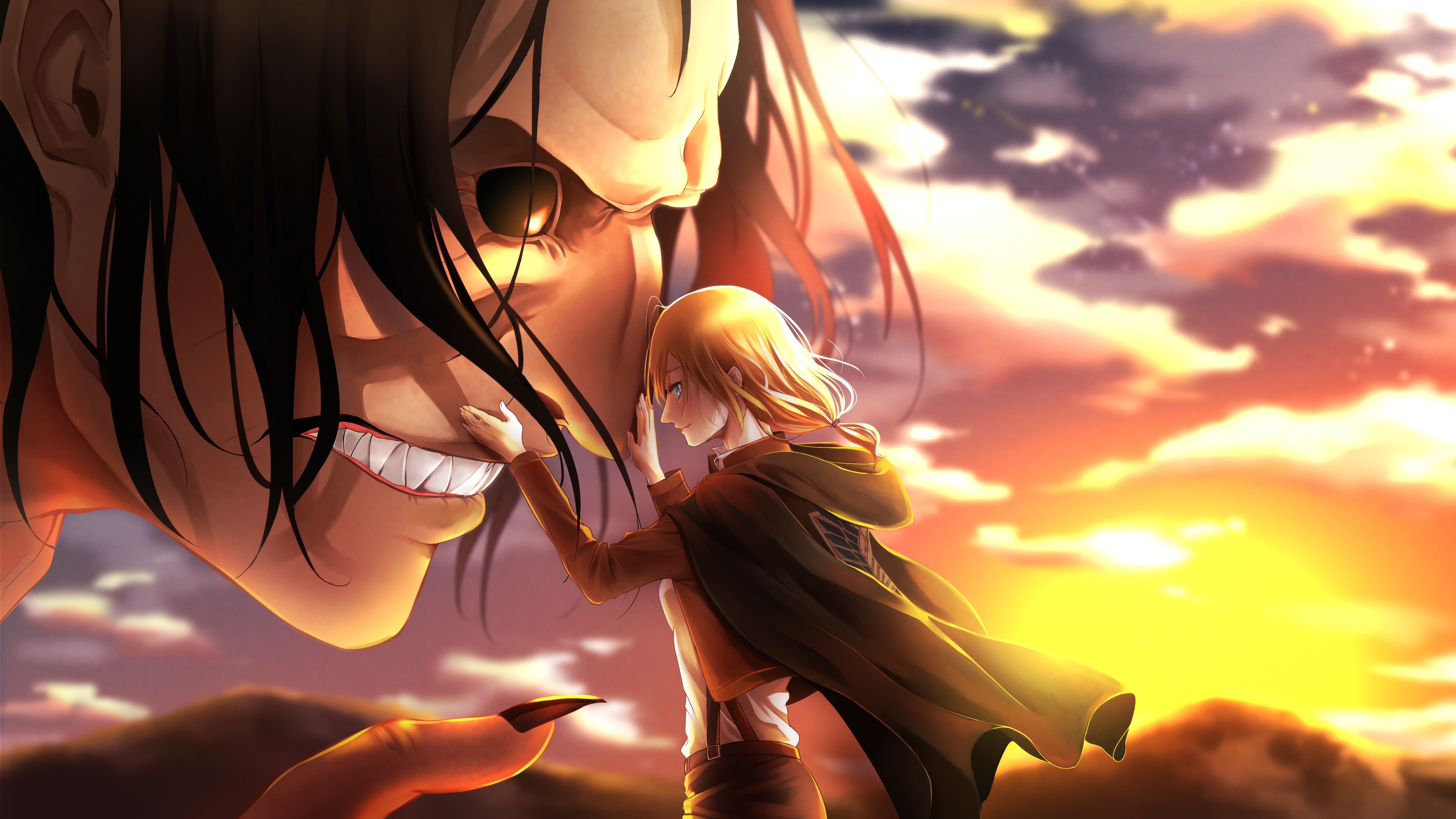 Wallpaper Yellow Haired Female Anime Character, Background Free Image