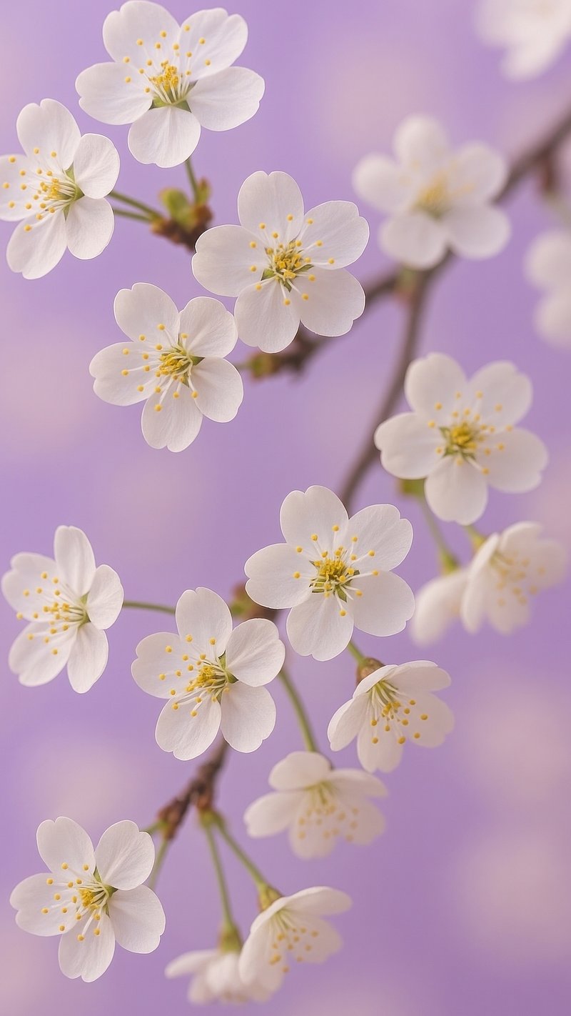Purple Cherry Blossom Image Wallpaper