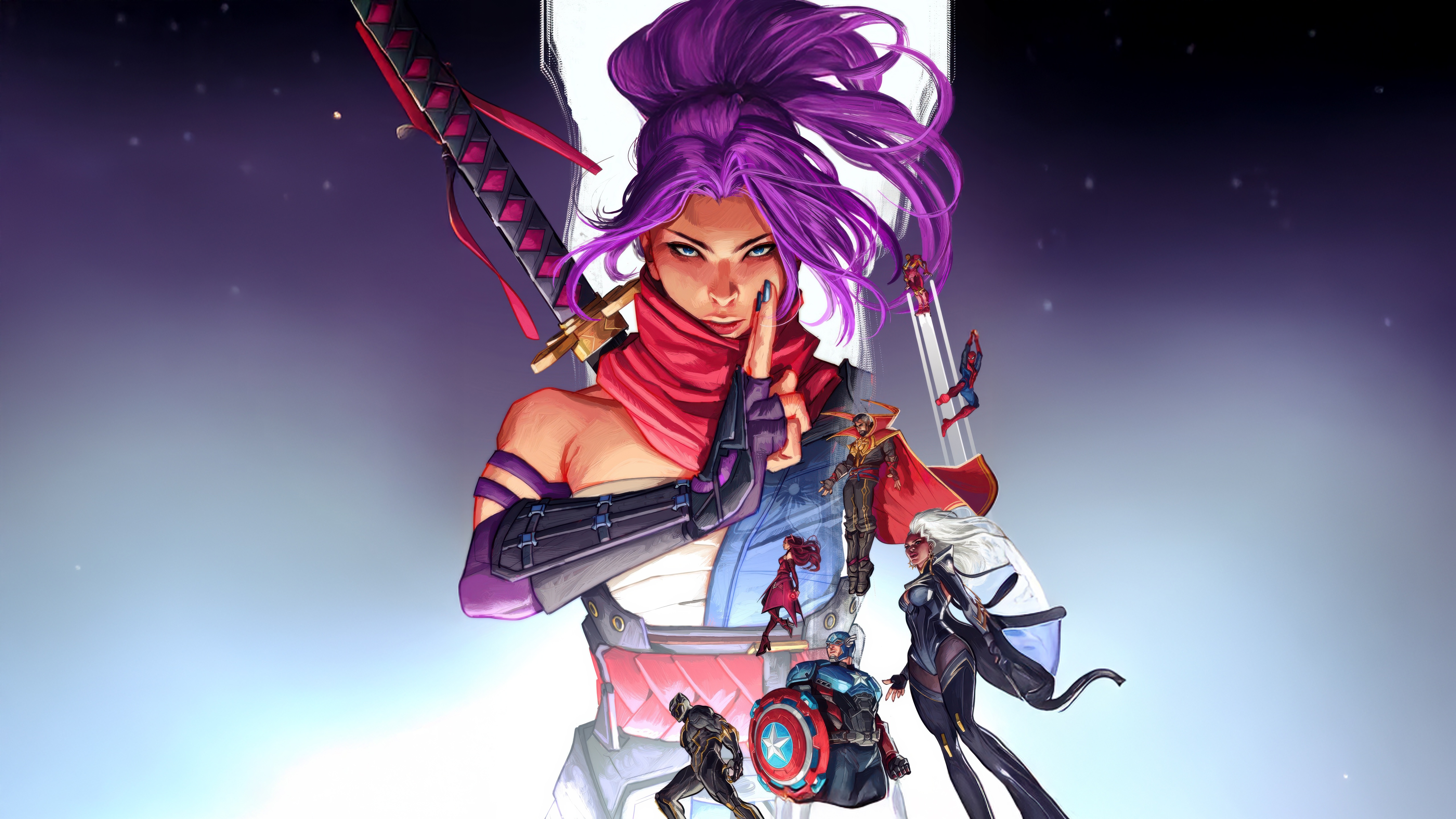 Wallpaper Marvel, Rivals, Psylocke for mobile and desktop, section фантастика, resolution 5120x2880