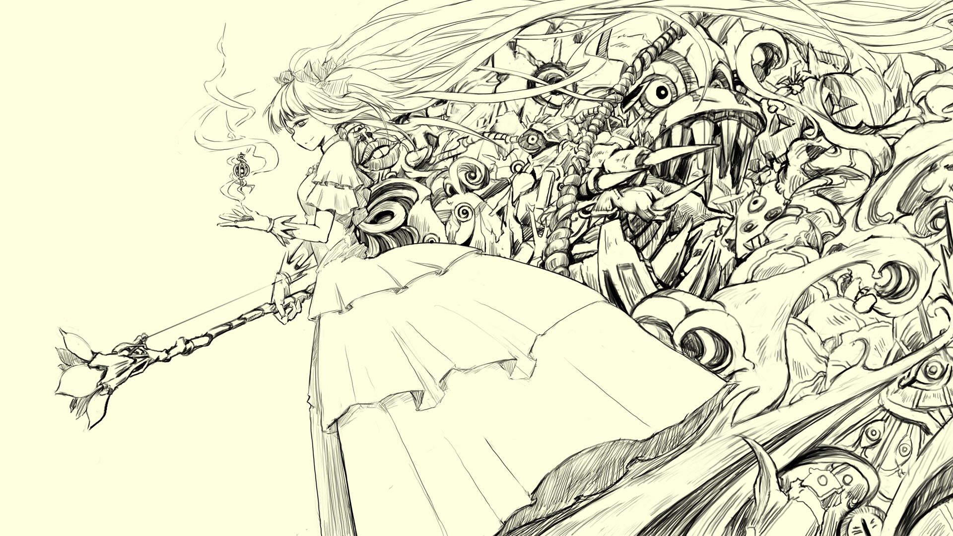 Anime Line Art Wallpaper, HD Anime Line Art Background on WallpaperBat