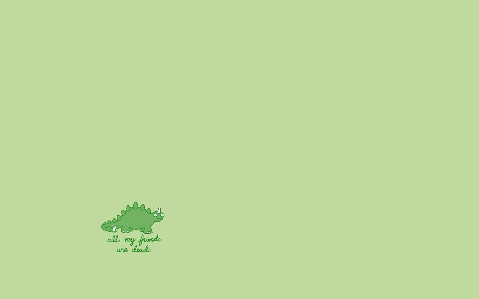 Wallpaper the inscription, figure, dinosaur, lizard, horns, green background for mobile and desktop, section минимализм, resolution 1920x1200