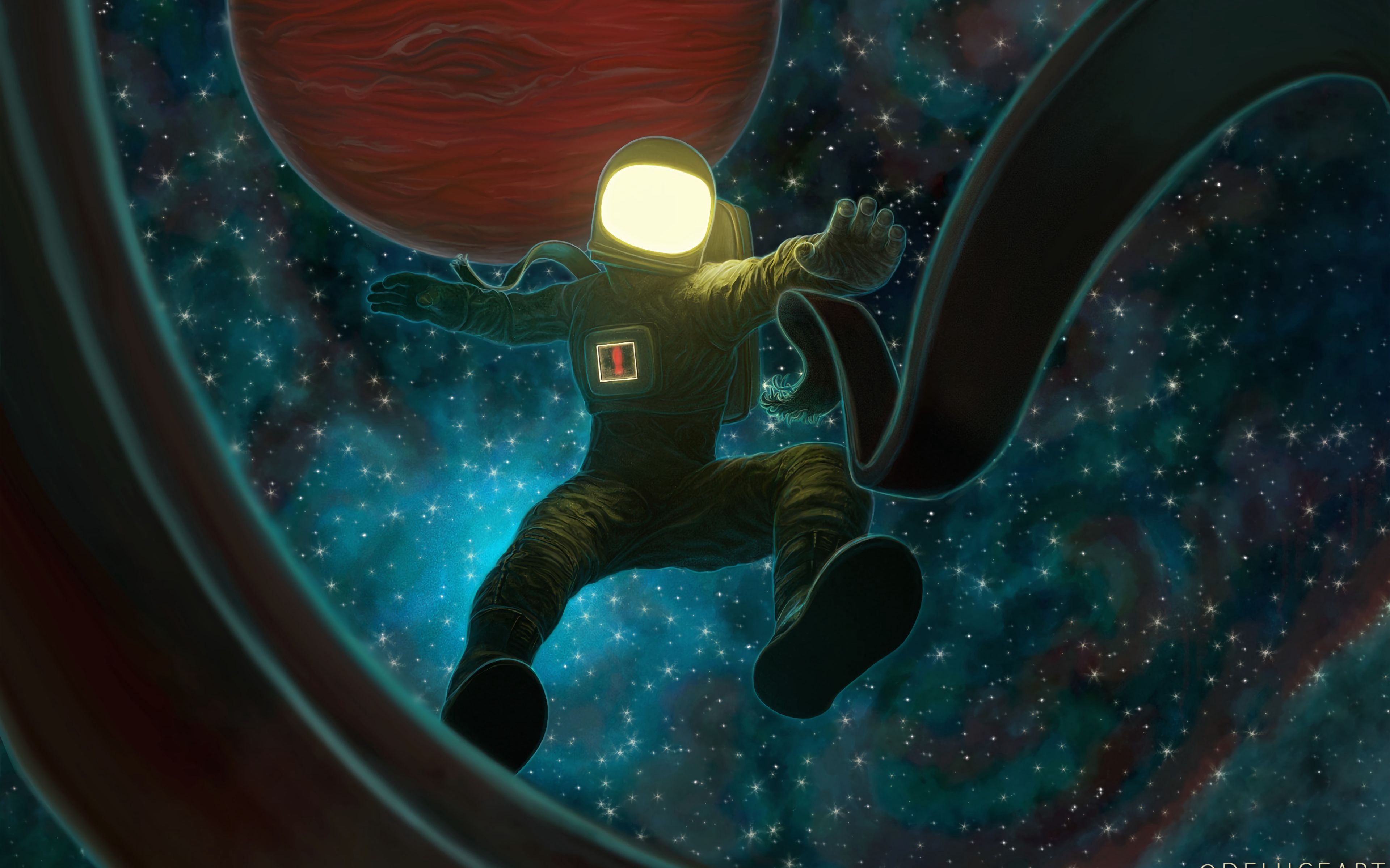 Download wallpaper 3840x2400 astronaut, space, outer space, art 4k ultra HD 16:10 HD background