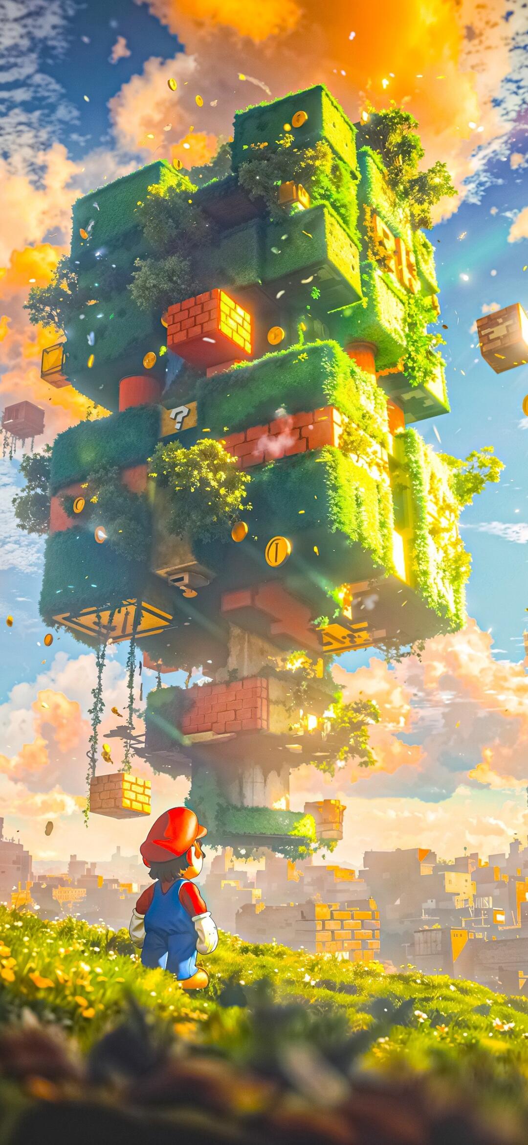 Mario Bros World Wallpaper For Samsung Galaxy S24 S23 S22, Samsung Galaxy A72 A73, OnePlus 8 8T 9 9R 10 10R 11, OnePlus Nord 2 3, Xiaomi Mi 10 11 12 13