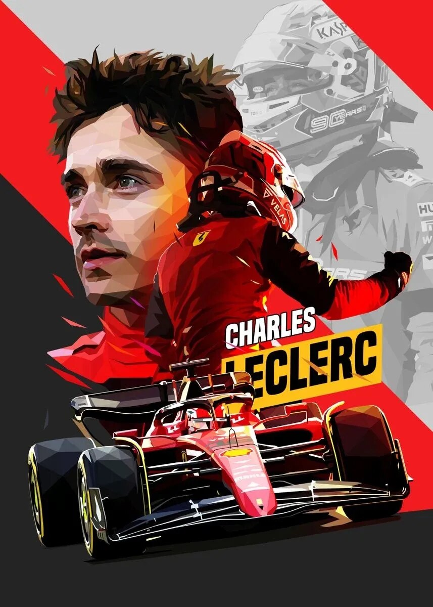 Charles LeClerc F1 Racing Poster