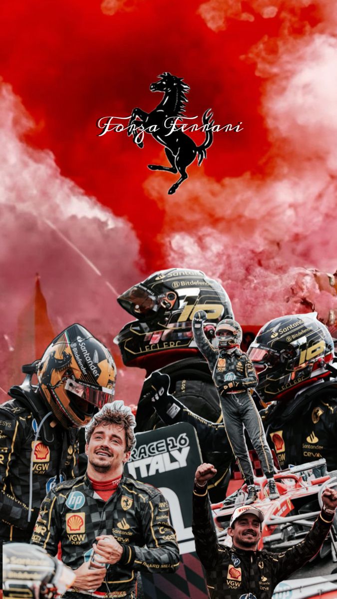 Charles Leclerc Formula 1 Monza 2024 Win Aesthetic Wallpaper iPhone Background F1 P1 Ferrari Aesthetic
