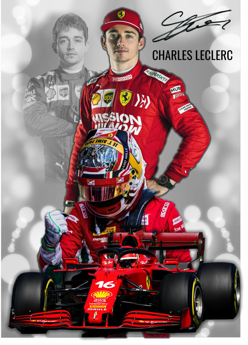 Charles LeClerc Poster Formula 1 Ferrari F1 Racing High Quality Print Art A3/ A4