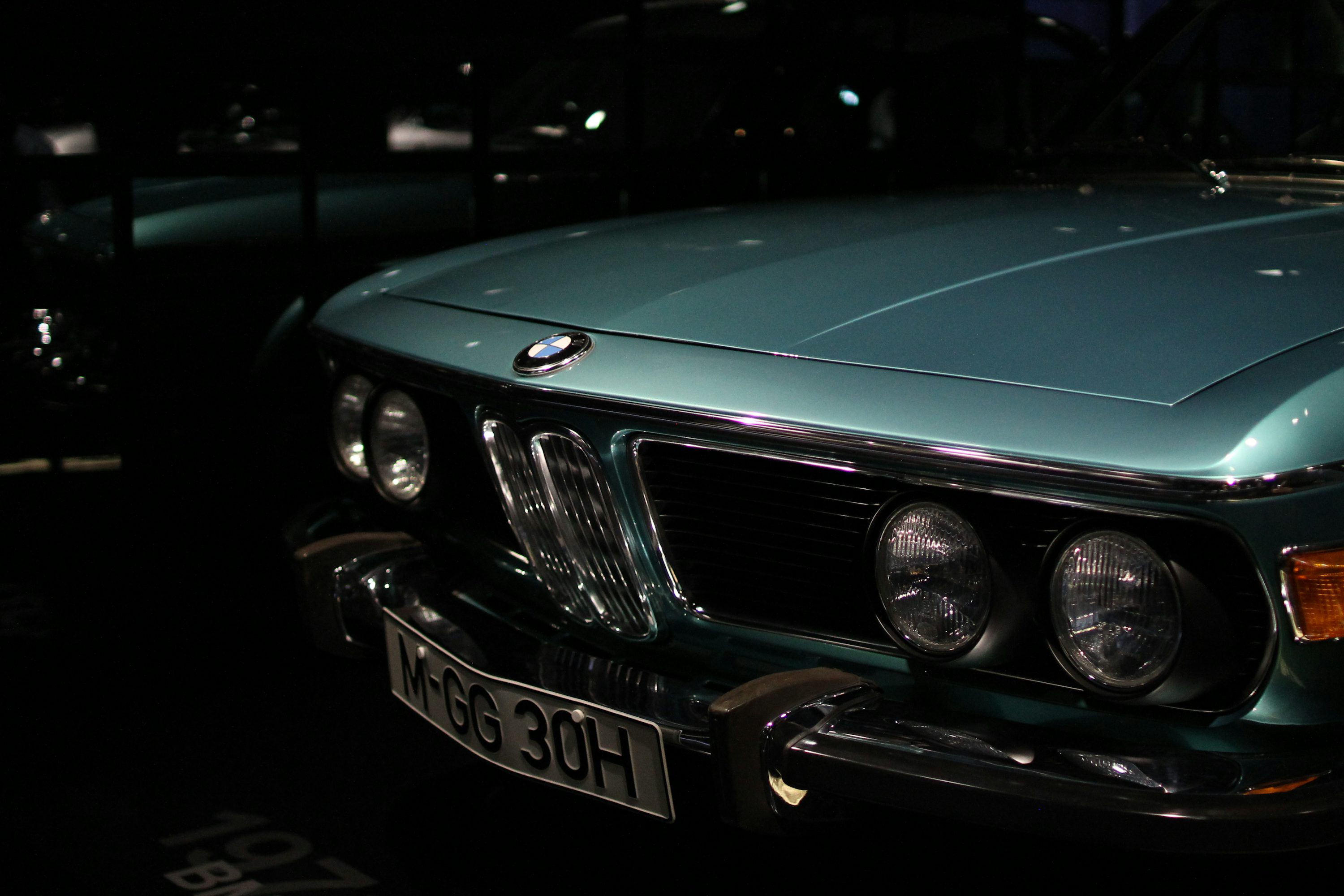Classic teal BMW car photo