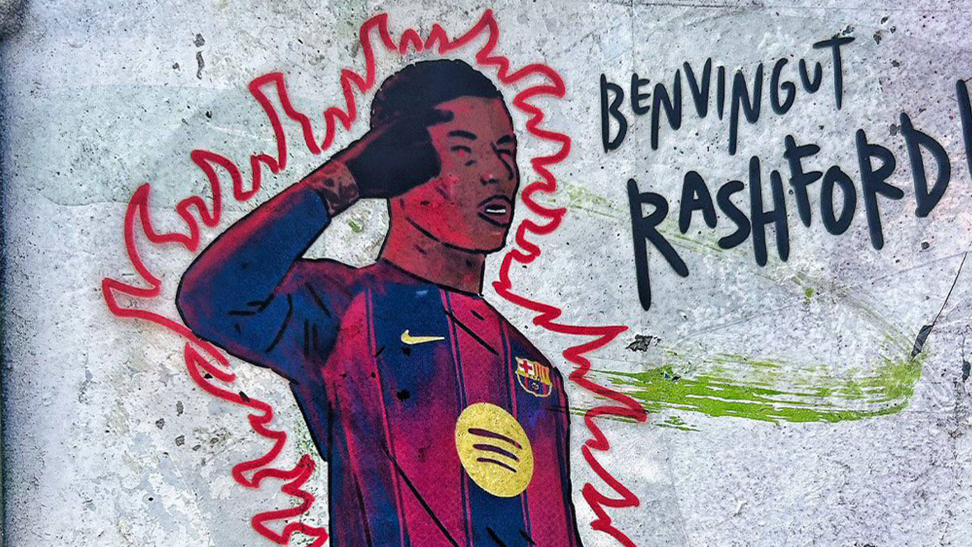 Barcelona fans welcome Rashford with incredible mural does it compare to other iconic paintings of footballers?