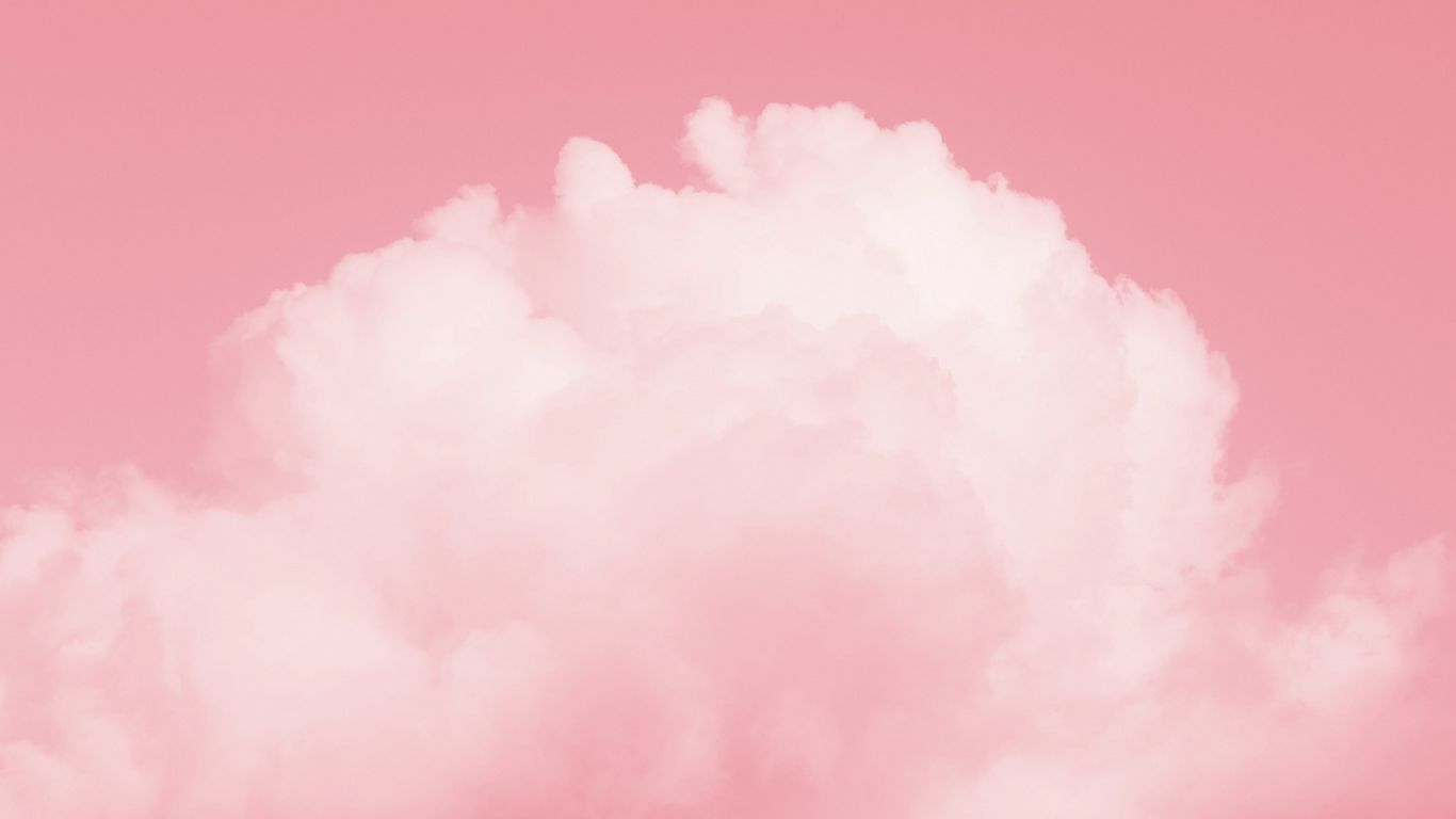 Download wallpaper 1366x768 cloud, sky, pink, minimalism tablet, laptop HD background