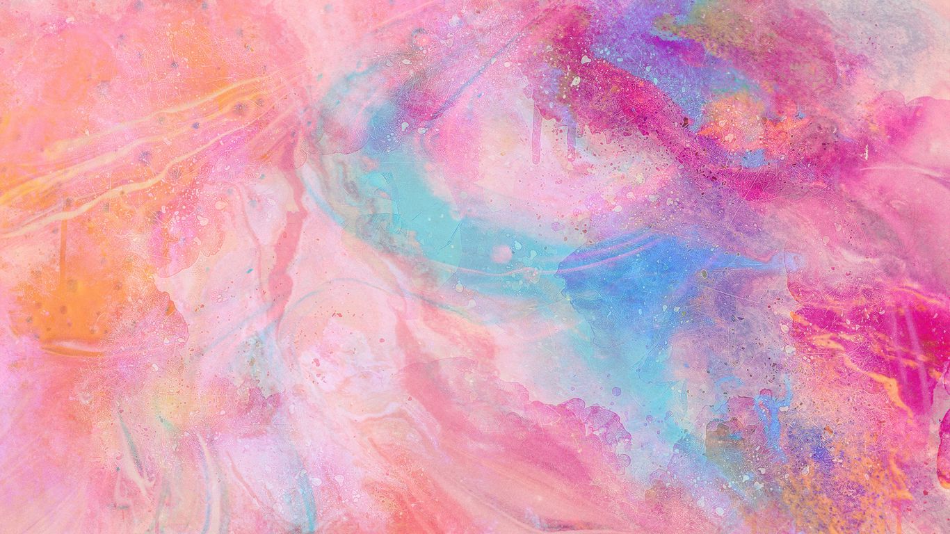 Download wallpaper 1366x768 paint, stains, colorful, pink tablet, laptop HD background