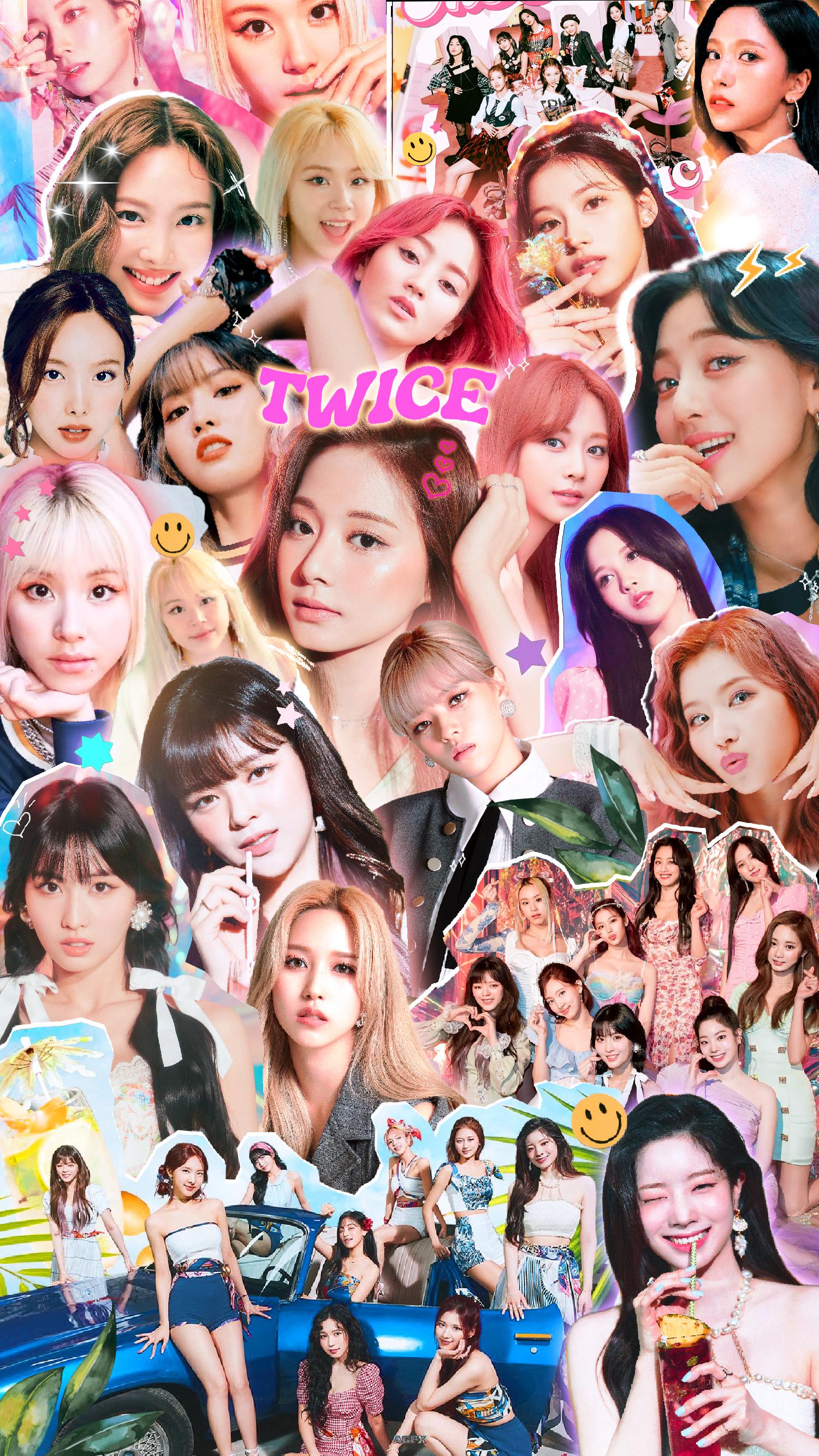 TWICE's 6th Anniversary Wallpaper! First time posting here so I hope you like this collage artwork I made! <3