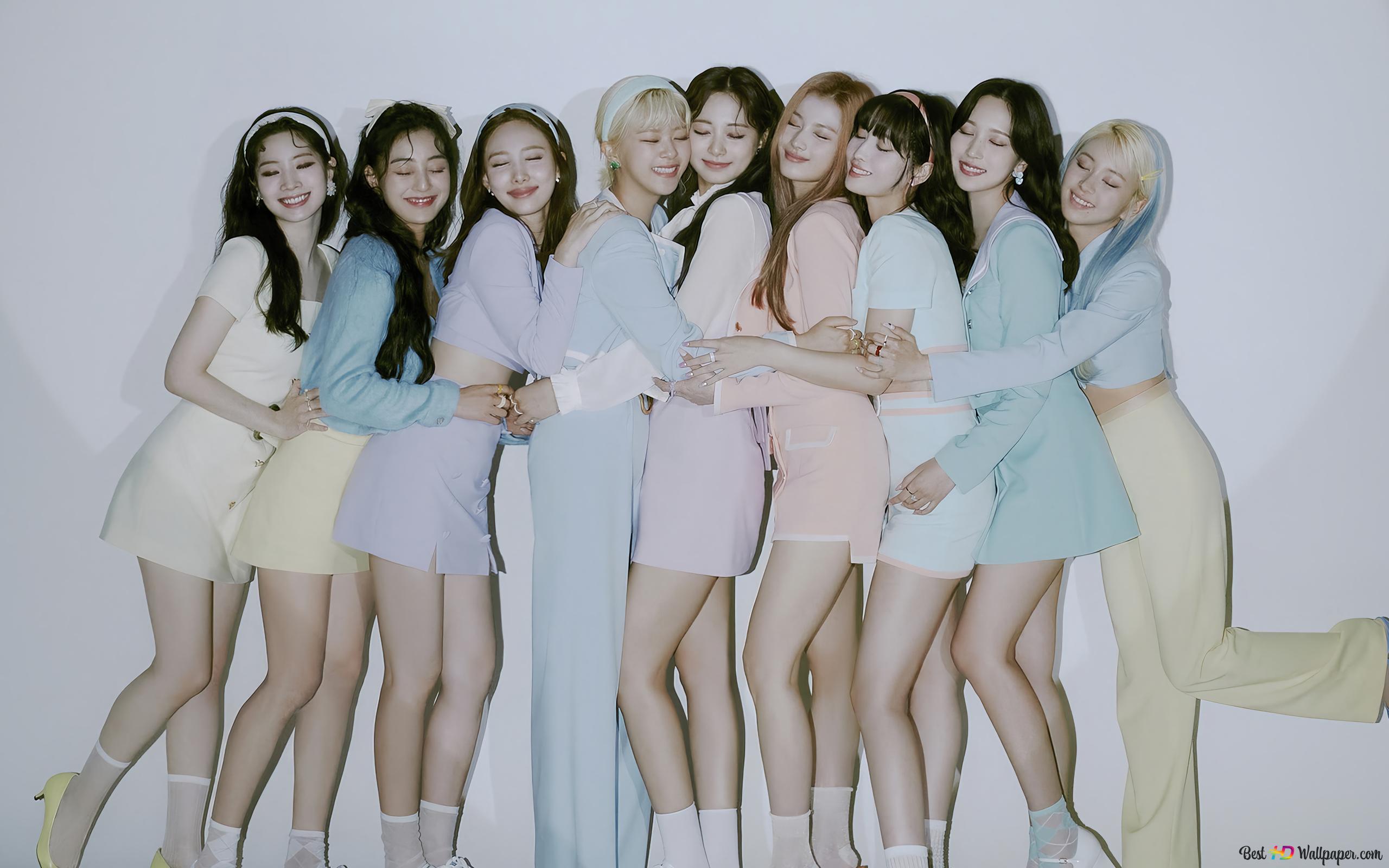 TWICE's Members in 'Formula of Love: OT3 (Full of Love Ver.)' Album 4K wallpaper download