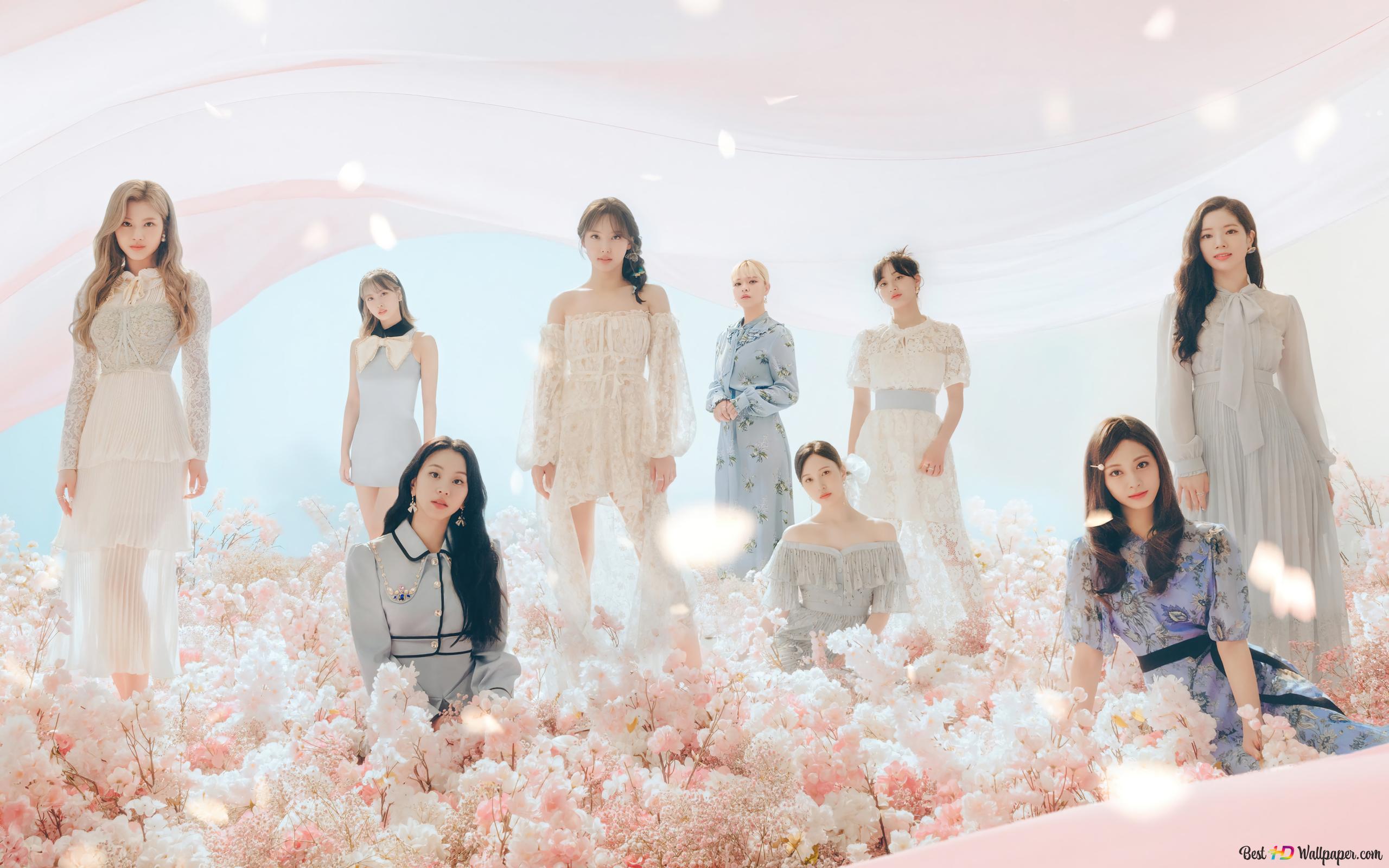 TWICE's Members - 'Formula of Love: OT3 (Pink Concept)' Album 4K wallpaper download