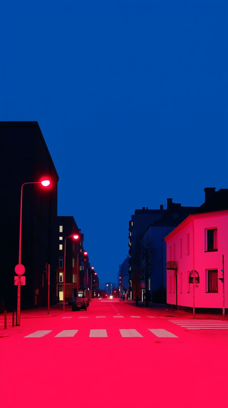 Neon Night Streets 4K iPhone Wallpaper with Bold Urban Colors