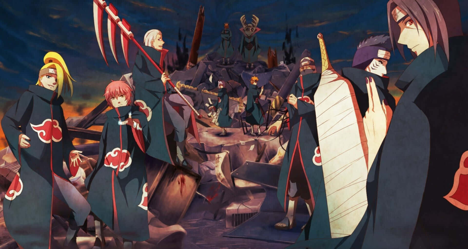 Download The Akatsuki Members, a menacing gang of power seekers Wallpaper