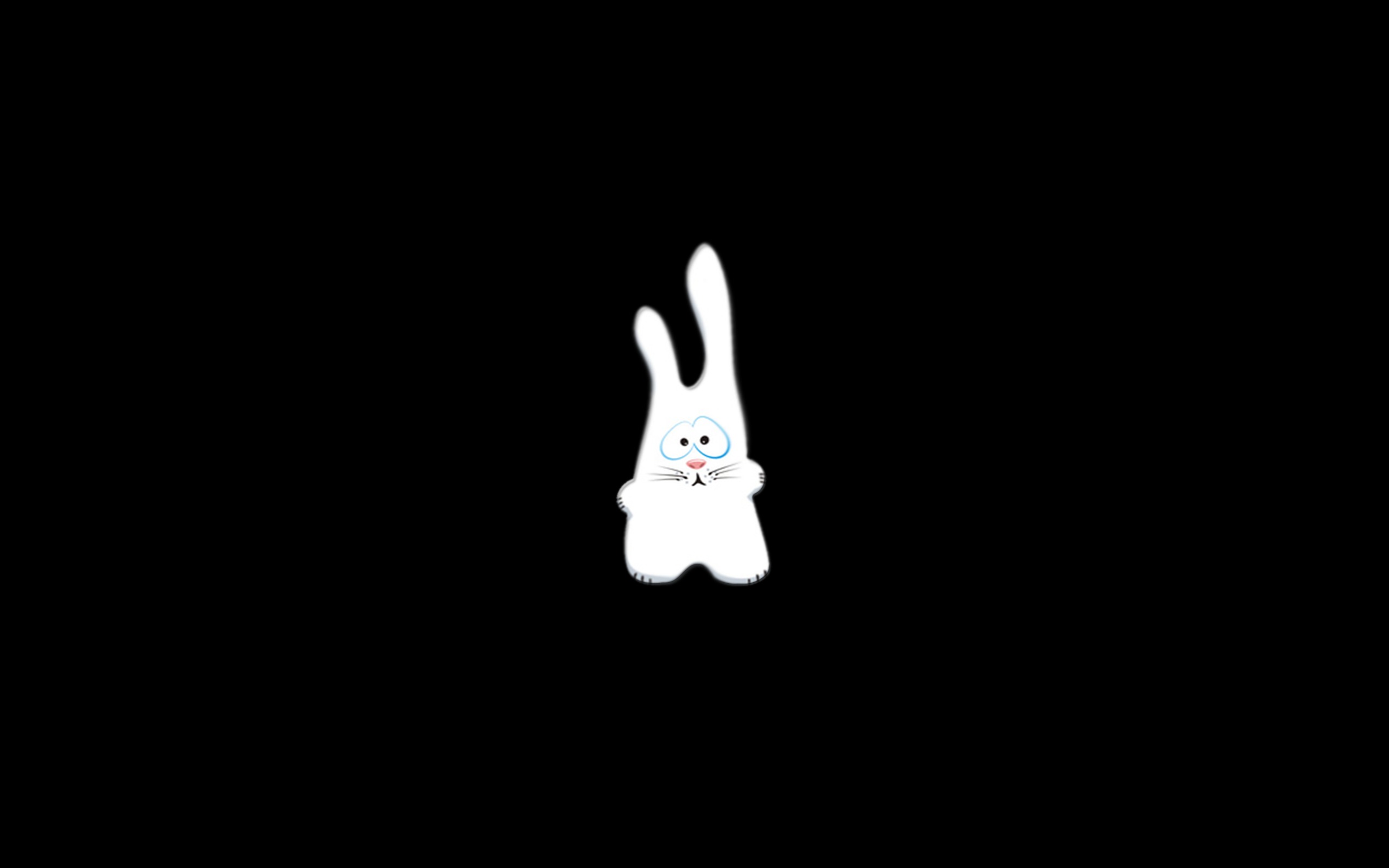 Wallpaper rabbit, black background, Bunny, Bunny, HD Wallpaper, original, Wallpaper for desktop, Wallpaper Bunny for mobile and desktop, section минимализм, resolution 2560x1600