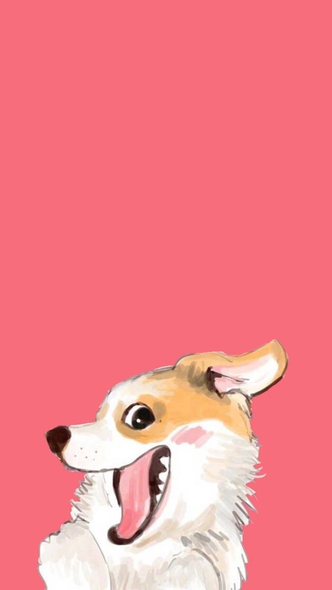 Adorable Dog Drawing on Pink Background