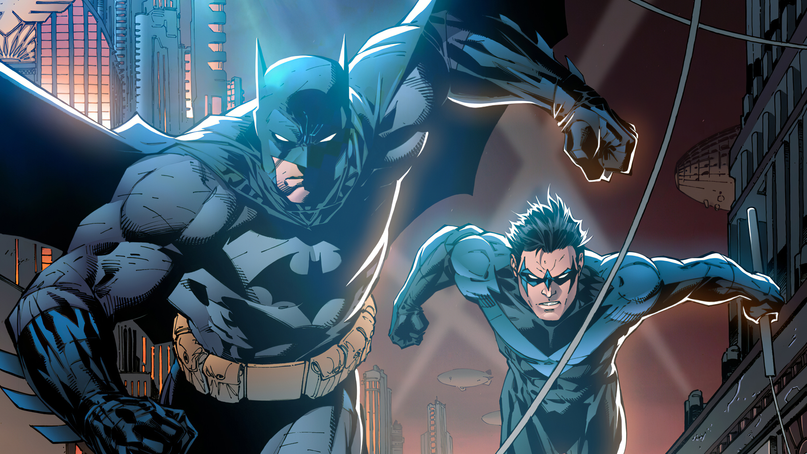Nightwing HD Comic Wallpaper: Dark Vigilante in Action
