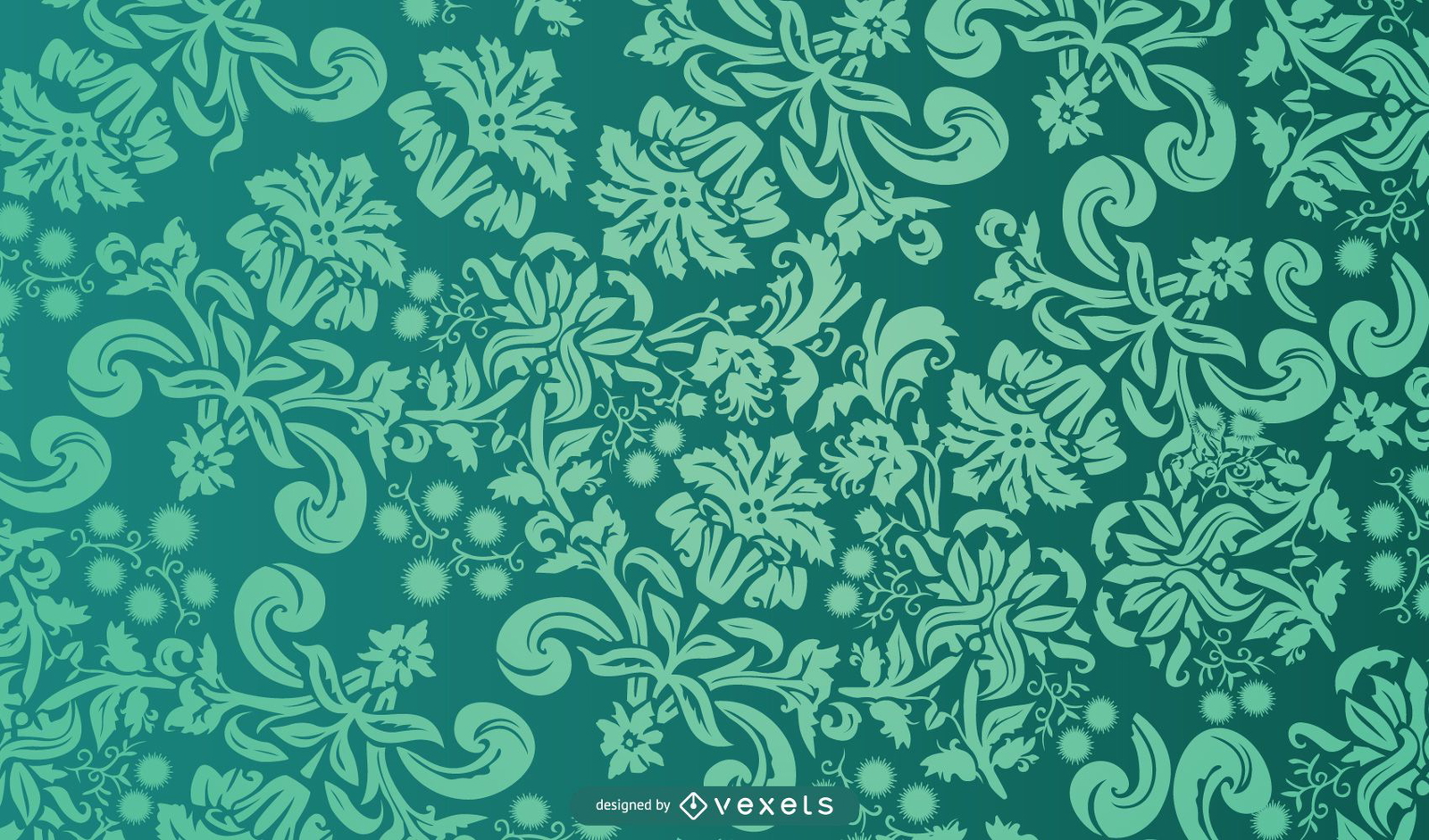 Floral Flourish Green Background Vector Download