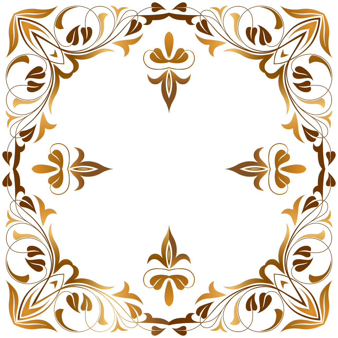 Floral Flourish Frame 3 vector clipart image on creazilla.com