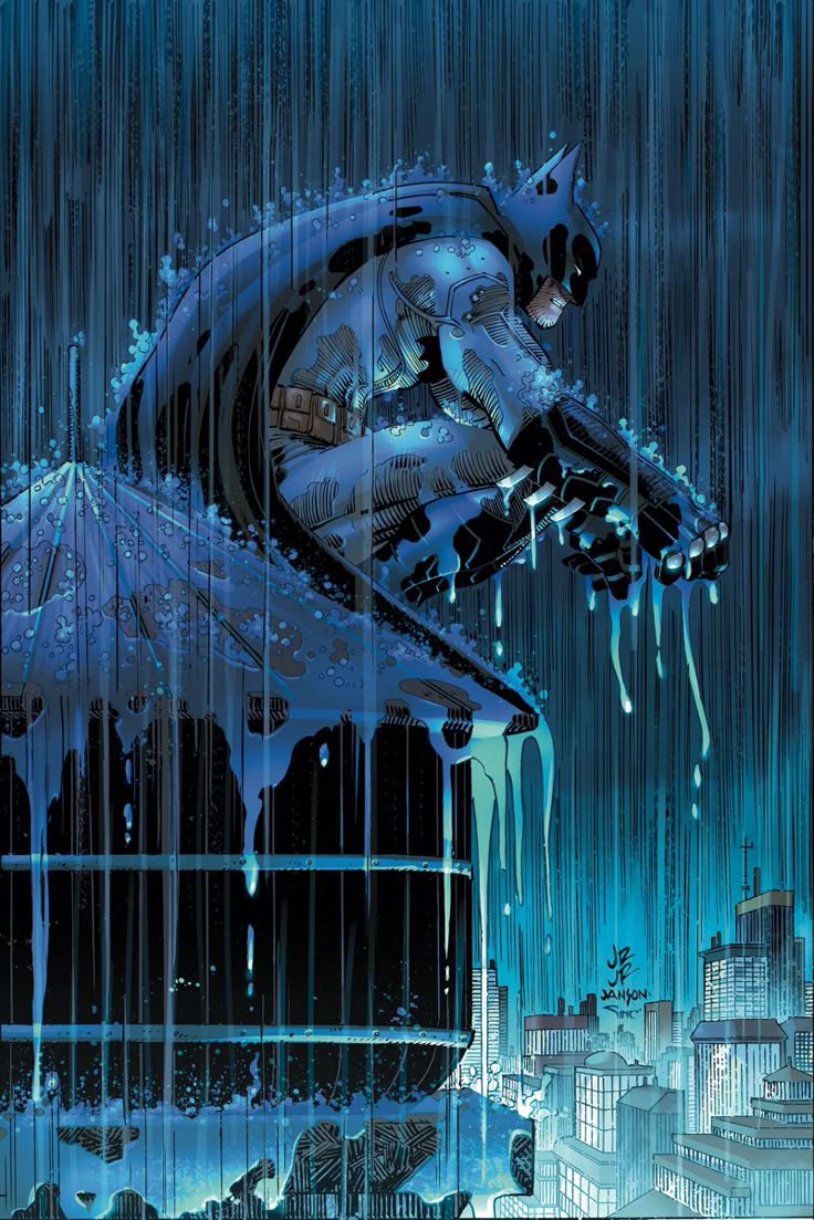 Batman in the rain