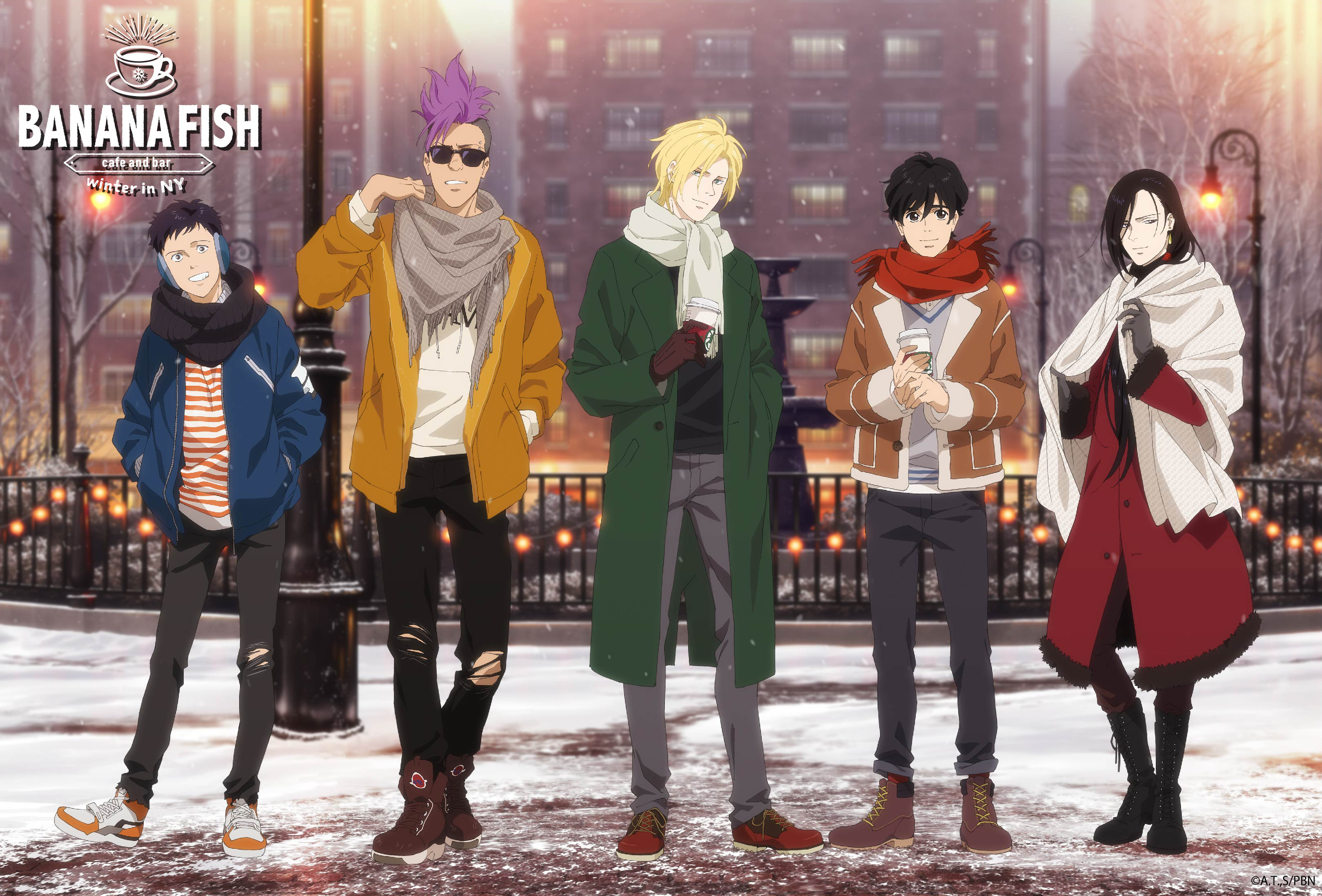 Banana Fish HD Wallpaper: Yut Lung, Sing Soo Ling & Ash Lynx Unite In Winter Scene