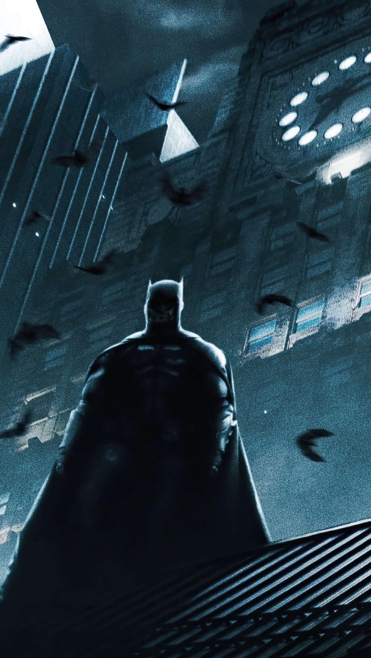 Batman shadow in the rain Wallpaper 4k for iPhone and Mobile Phone