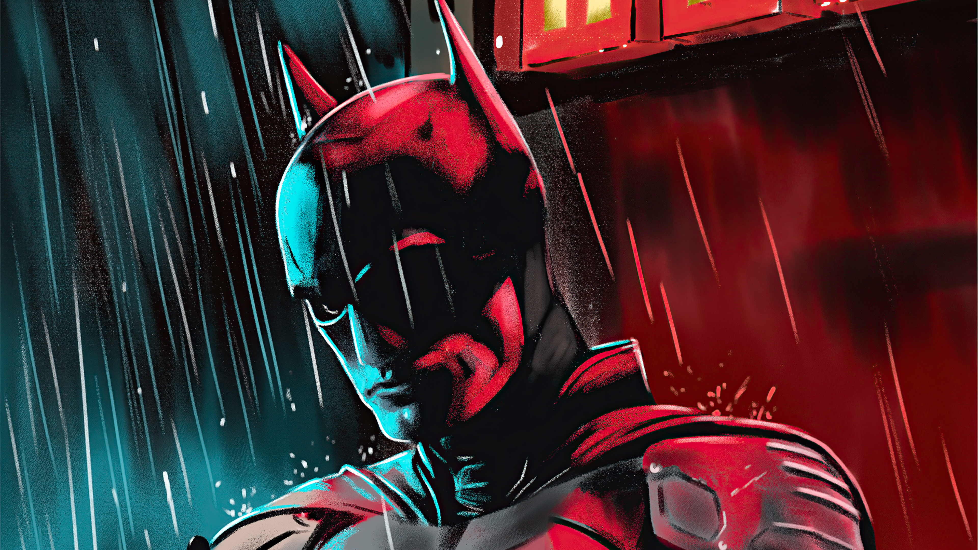 Batman When Red Rain Stars Wallpaper, HD Superheroes Wallpaper, 4k Wallpaper Image, Background, Photos and Picture