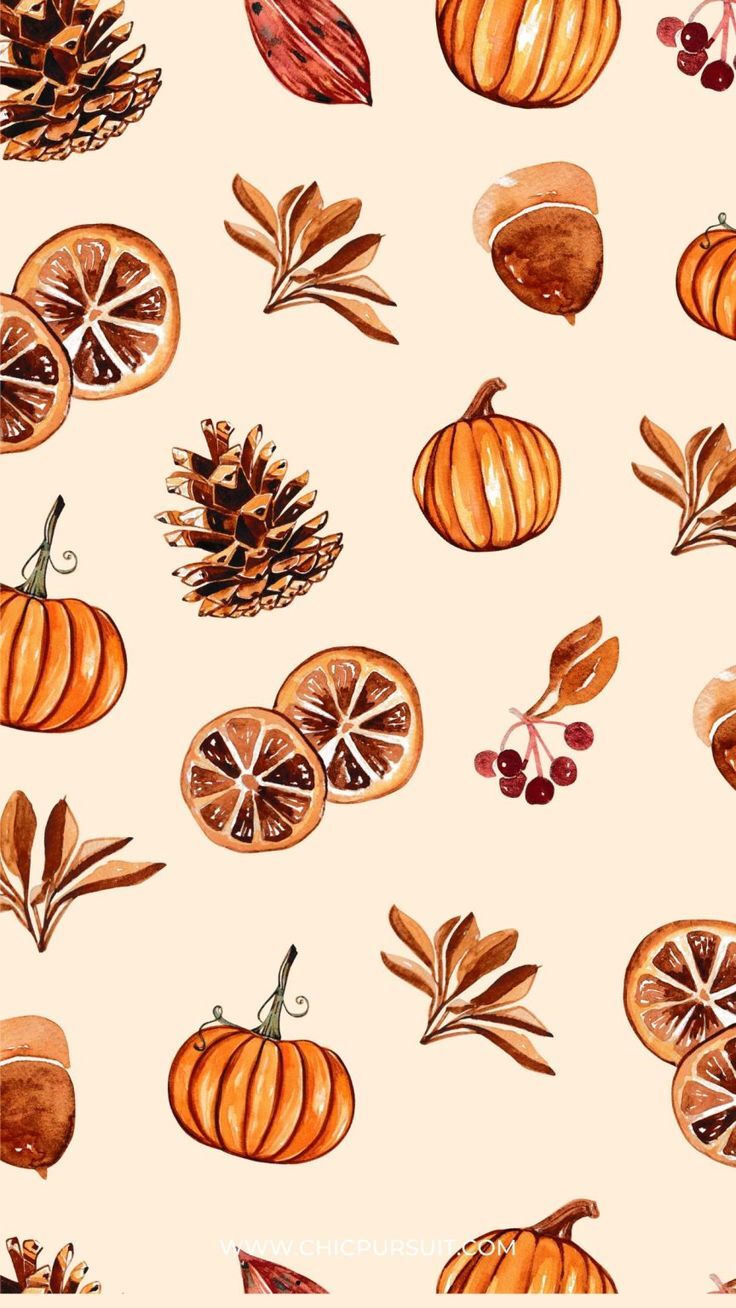 Happy Thanksgiving Seasonal Wallpaper For Thanksgiving Pumpkins Cream Color