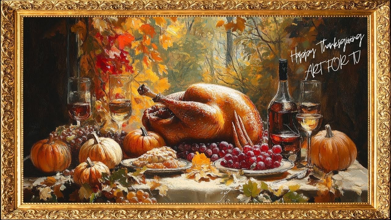 Thanksgiving Frame TV Art. Wall art framed. Art Screensaver for TV