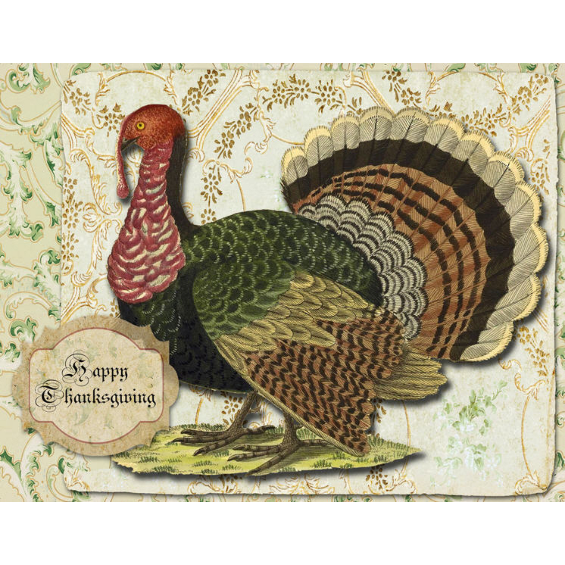 Happy Thanksgiving Green Wallpaper Turkey
