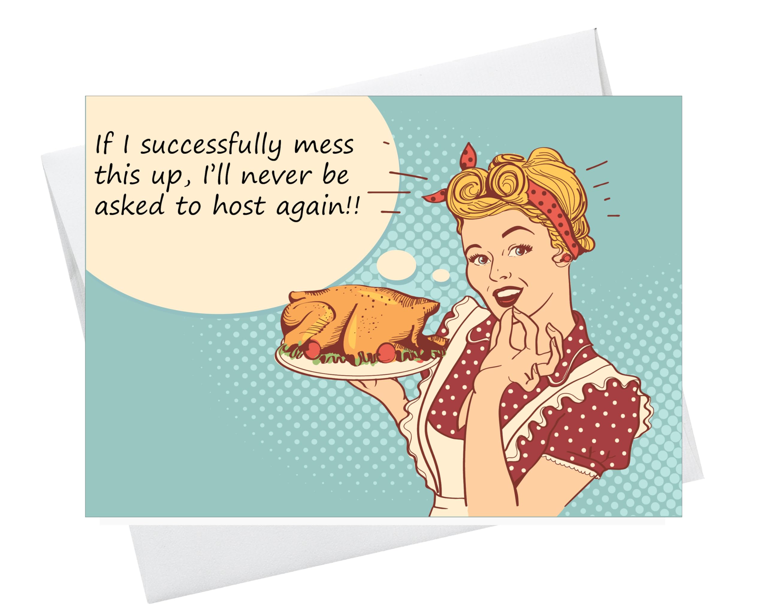 Amazon.com, 5 Pack Funny Thanksgiving Cards WITH Envelopes, Vintage Pin Up Girl, Unique Retro Thanksgiving Greeting Cards, Card Size 4.25x5.5, Office Products