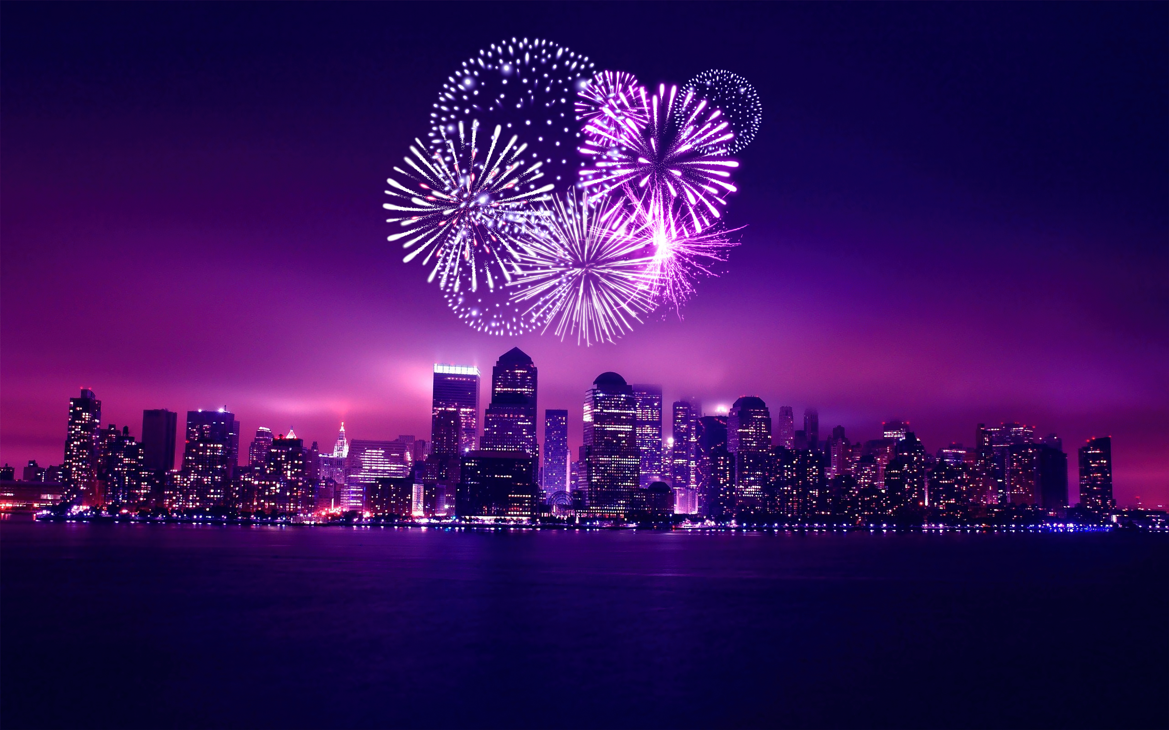 Chicago Wallpaper 4K, New Year celebrations, Aesthetic