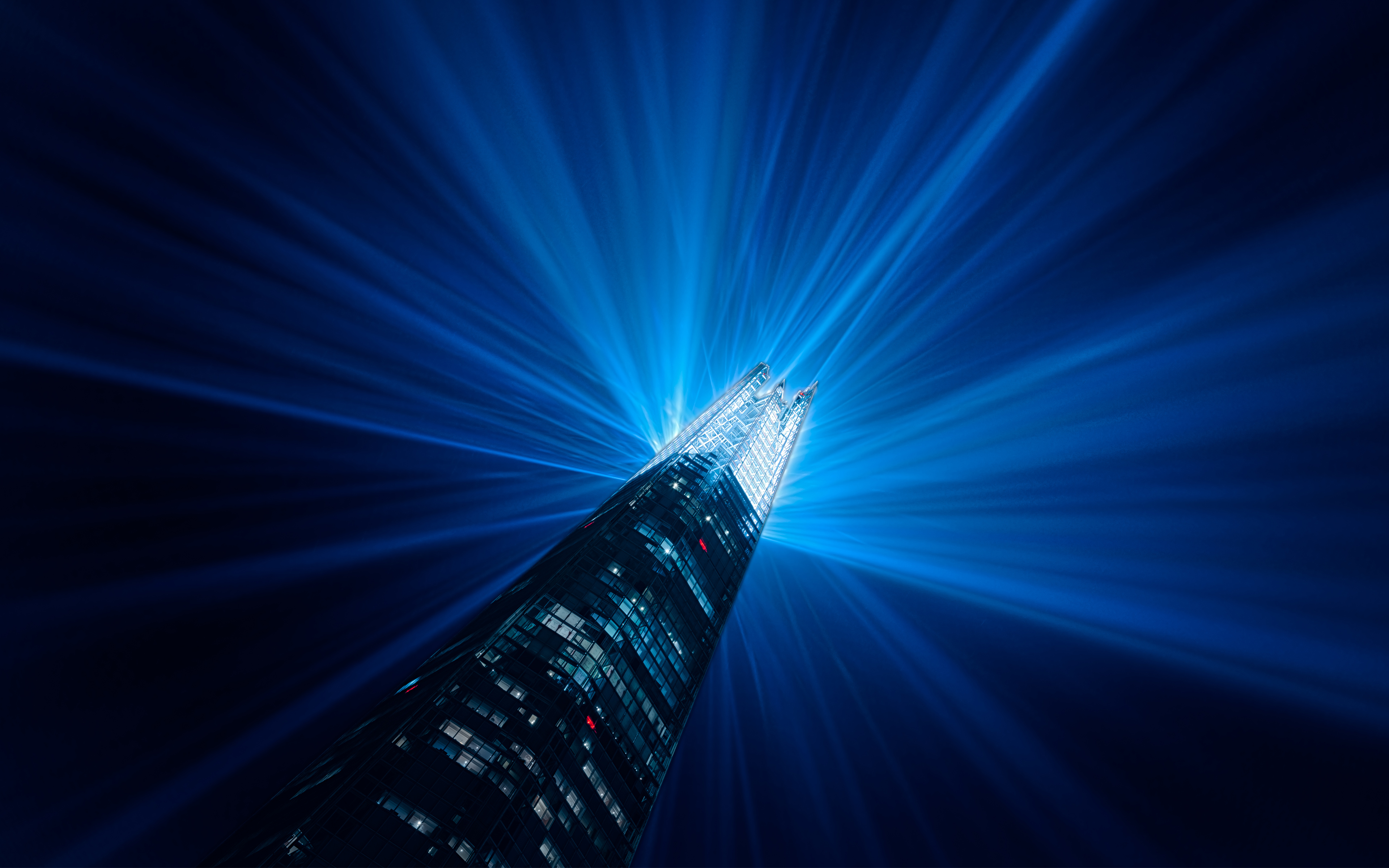 The Shard New Year Eve Light show 4K 8K Wallpaper