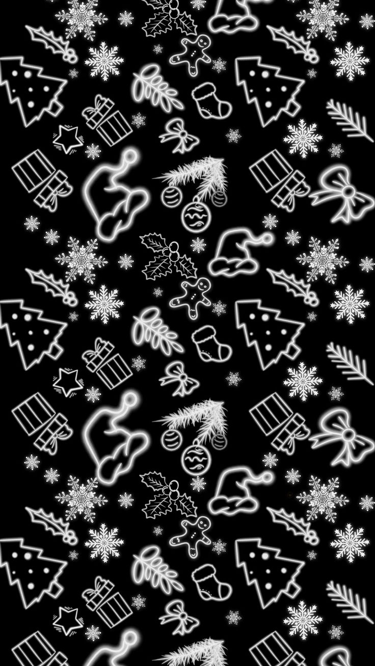 Wallpaper pattern, new year, christmas, black background, black and white, Abstract 4K by Svetlanatea. Download wallpaper pattern, new year, christmas, black background, black and white for free