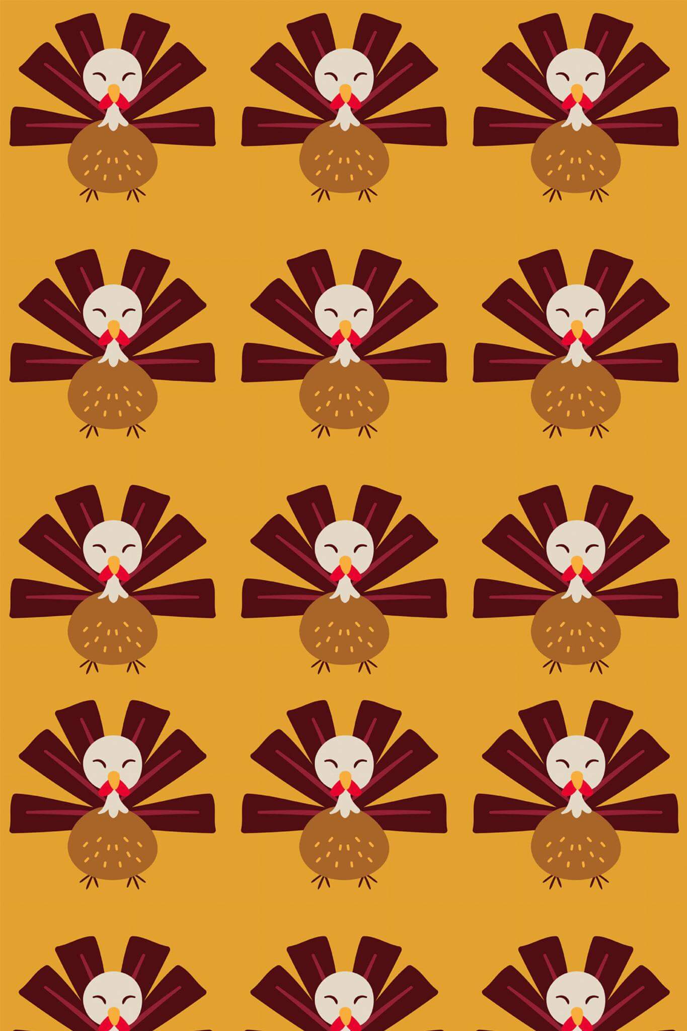 Thanksgiving Turkey Peel And Stick Wallpaper Or Non Pasted