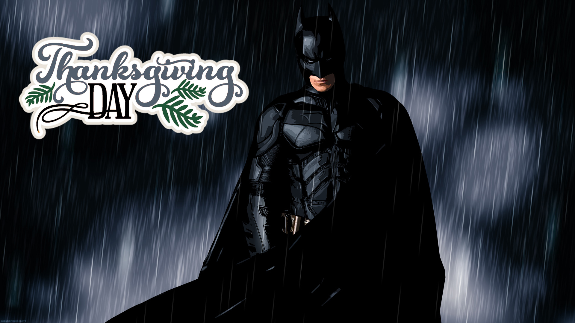 Batman Wishing Happy Thanksgiving Day HD Background Wallpaper