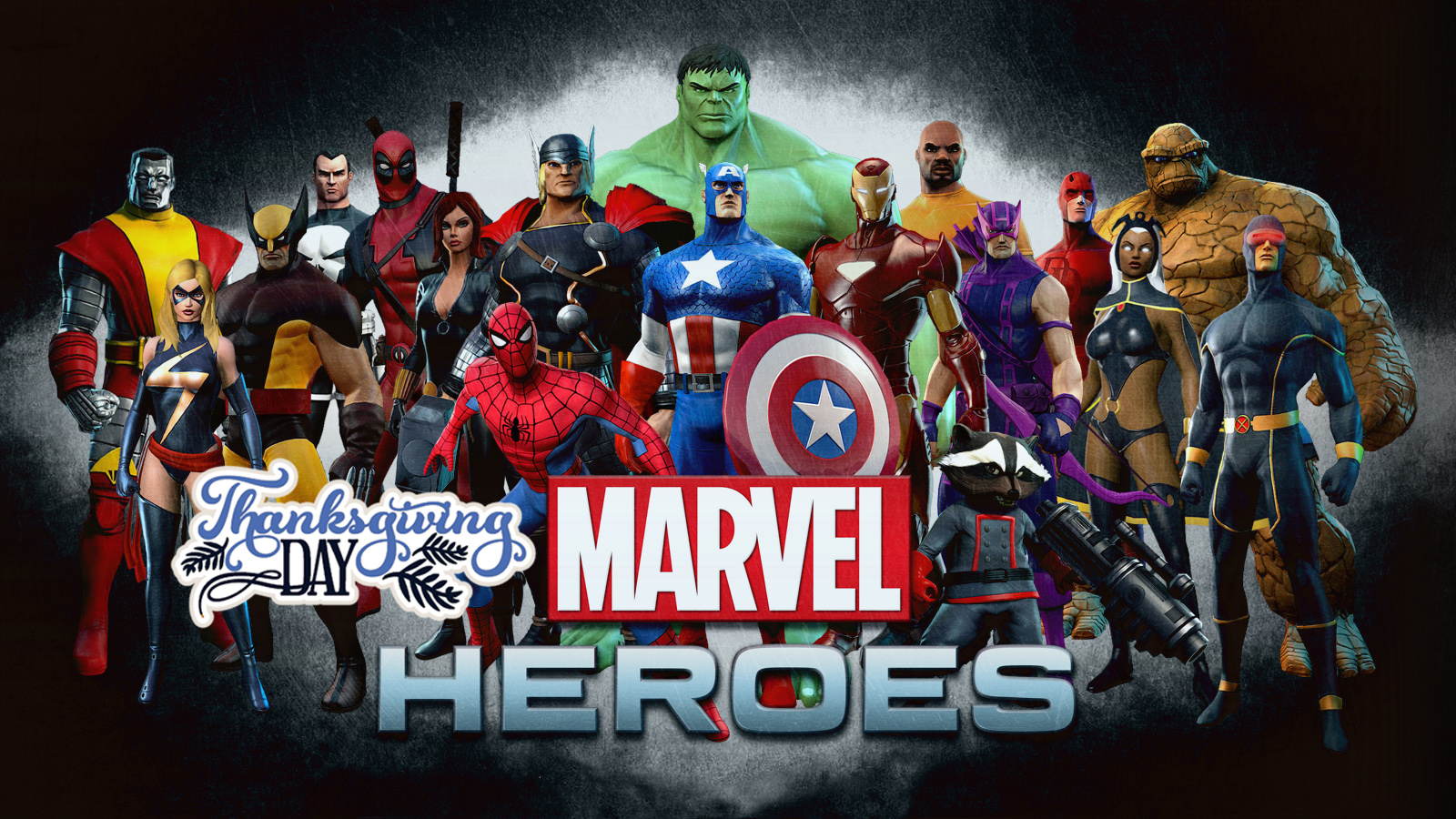 Marvel Heroes Wishing You Happy Thanksgiving Day HD Wallpaper