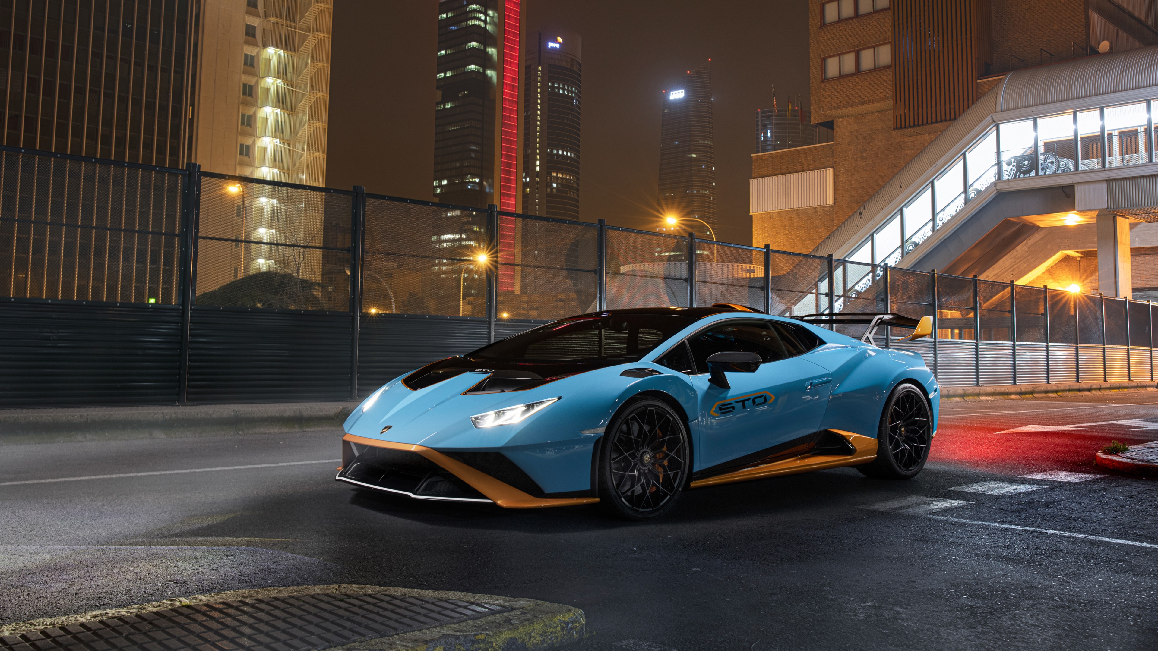 Blue Lamborghini Huracan STO 2021 7 4K HD Cars Wallpaper