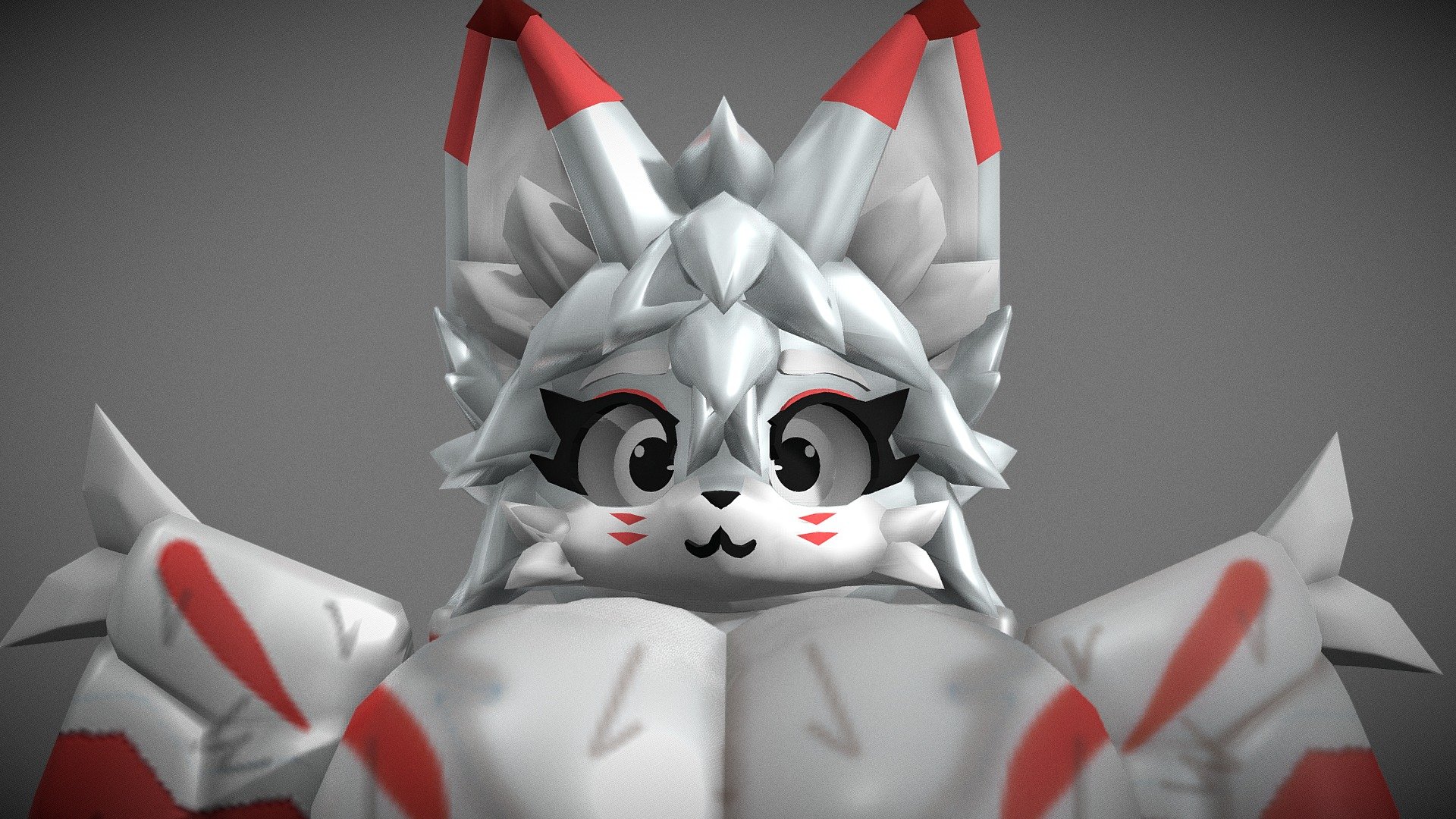 Roblox furry kitsune ( UV ) model by Hesneyr_kamu [d30b39a]