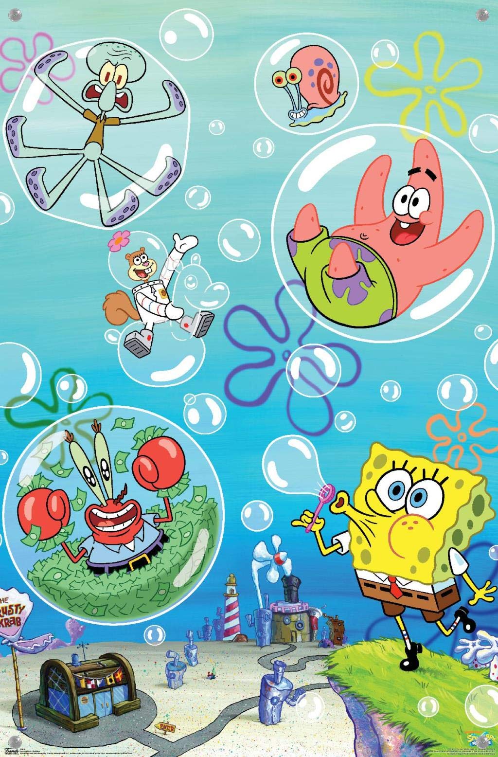 Nickelodeon Spongebob Wall Poster with Push Pins, Home & Kitchen