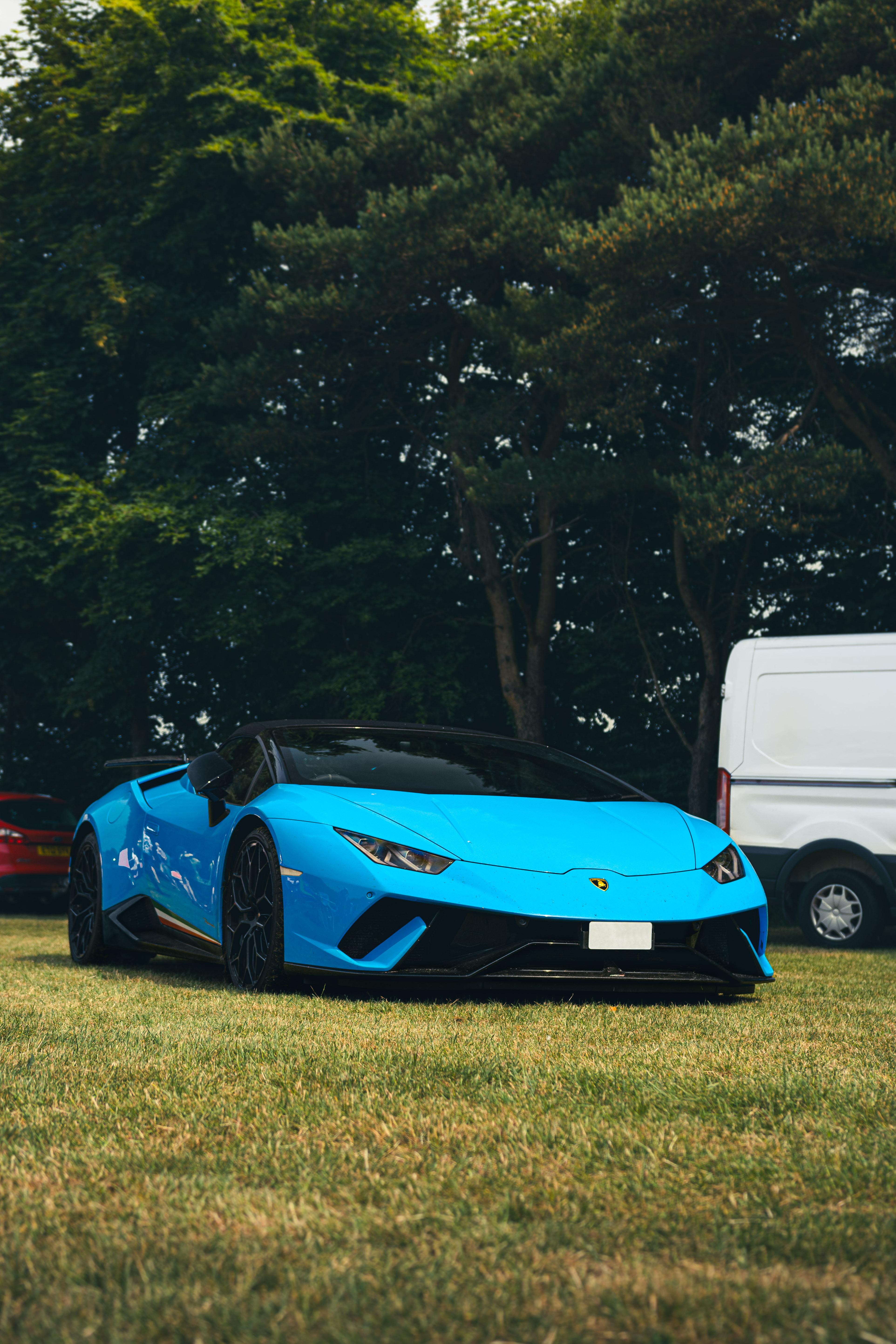 A blue Lamborghini Huracan Performante I saw in Bath, UK