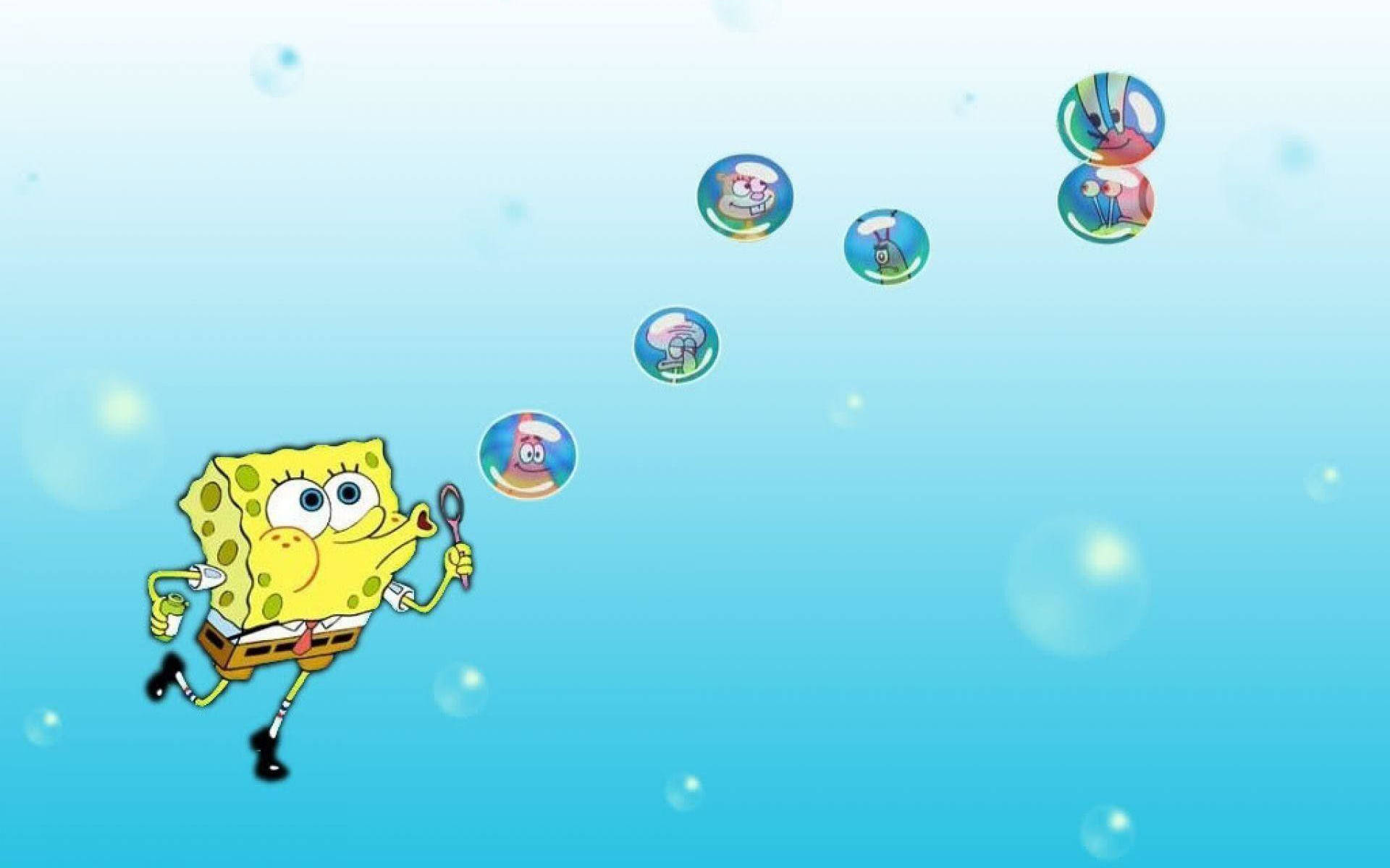 Download free Spongebob Blowing Bubbles Wallpaper