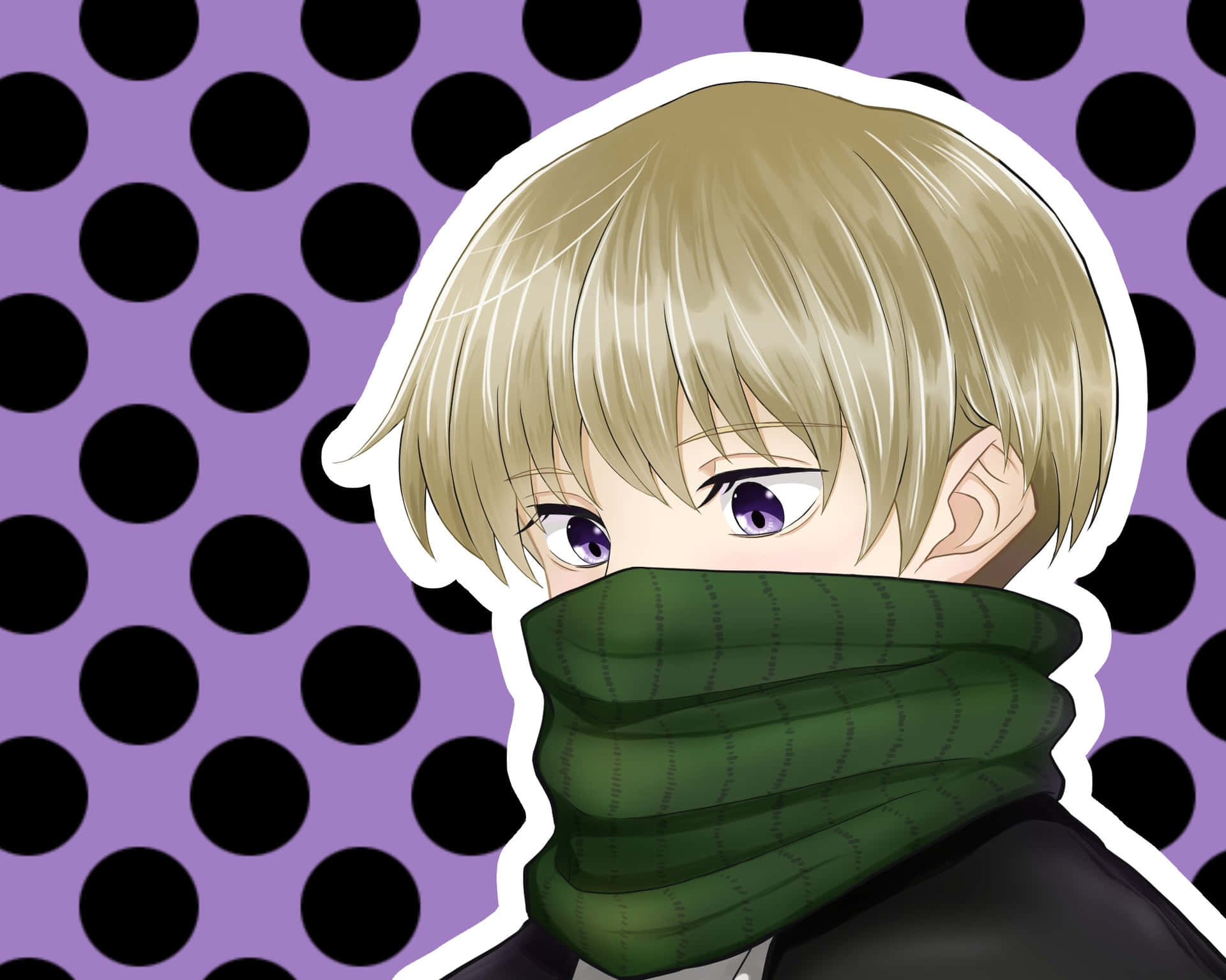 Download A Boy With Blonde Hair Wearing A Scarf Wallpaper